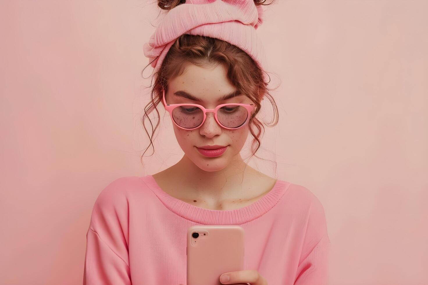 ai genererad social media magi en rosa färgade Rör foto
