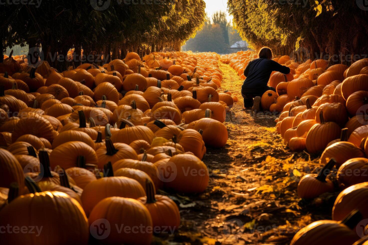 ai genererad riklig pumpa skörda odla. generera ai foto