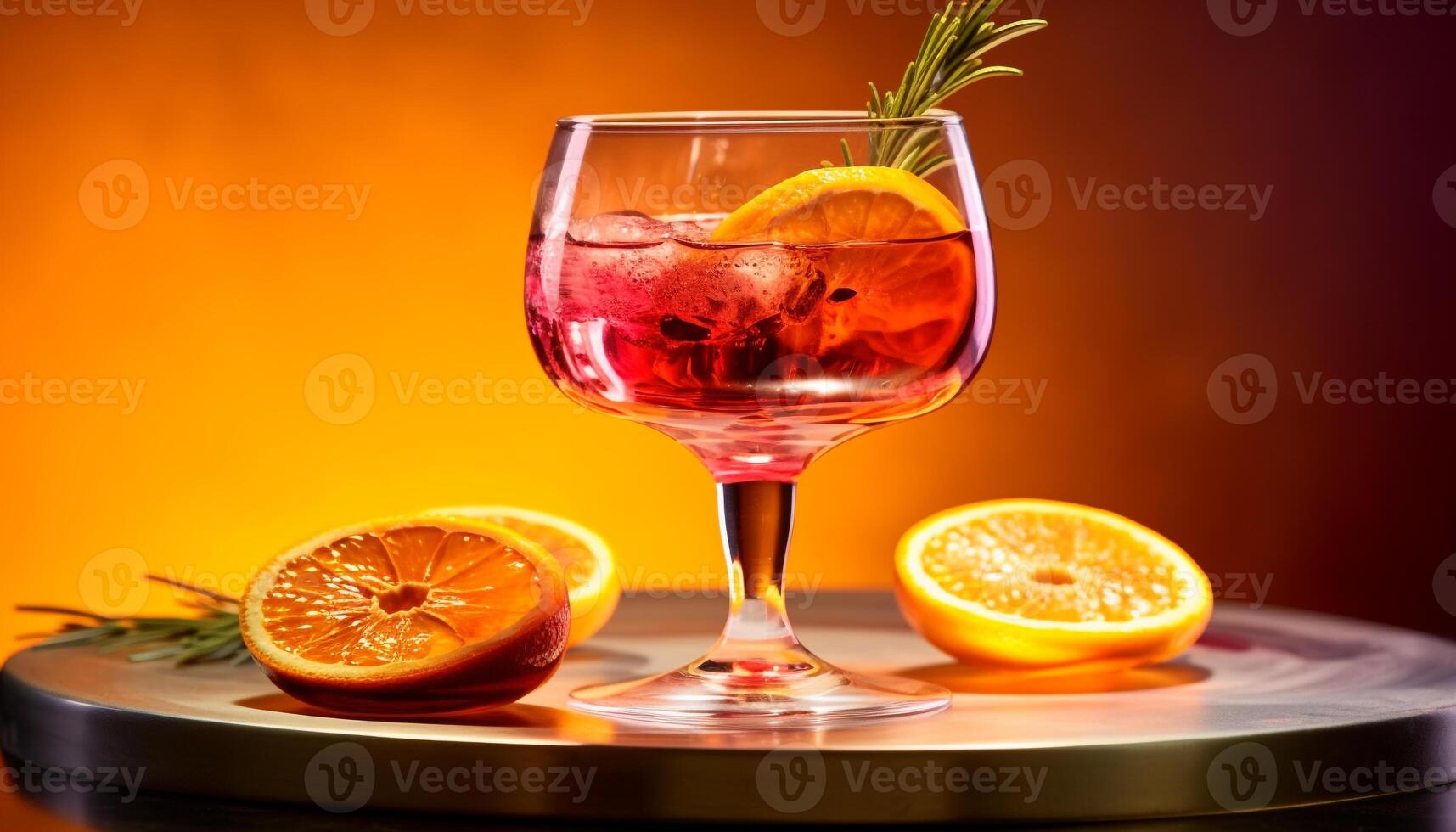 ai genererad uppfriskande citrus- cocktail på en tabell, natur friska firande genererad förbi ai foto