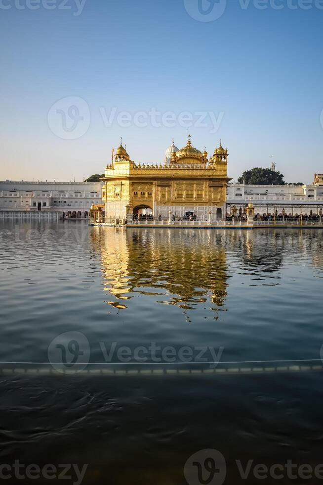 skön se av gyllene tempel - harmandir sahib i amritsar, punjab, Indien, känd indisk sikh landmärke, gyllene tempel, de huvud fristad av sikher i amritsar, Indien foto