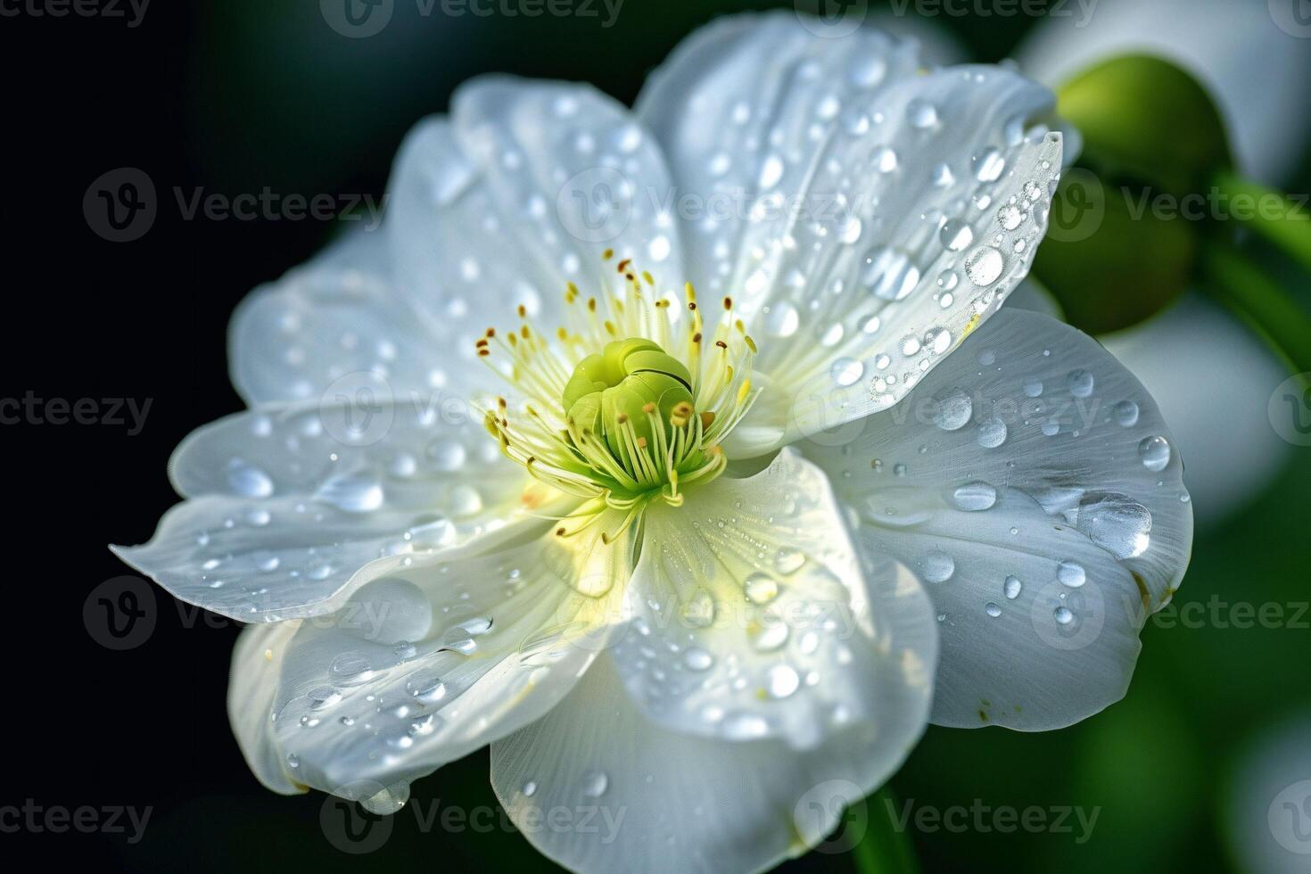 ai genererad fångande de friskhet och skönhet av blommor i natur Utsmyckad med dagg droppar foto