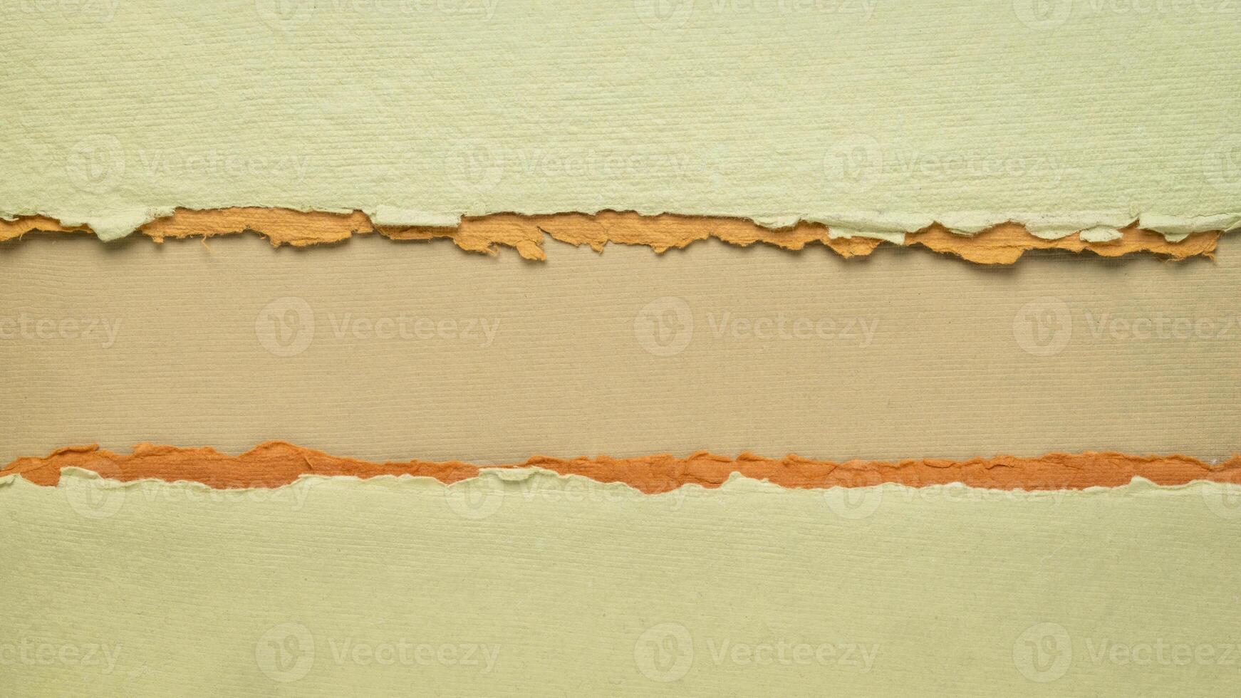 papper abstrakt i grön, orange och brun med en kopia Plats, tom webb baner foto