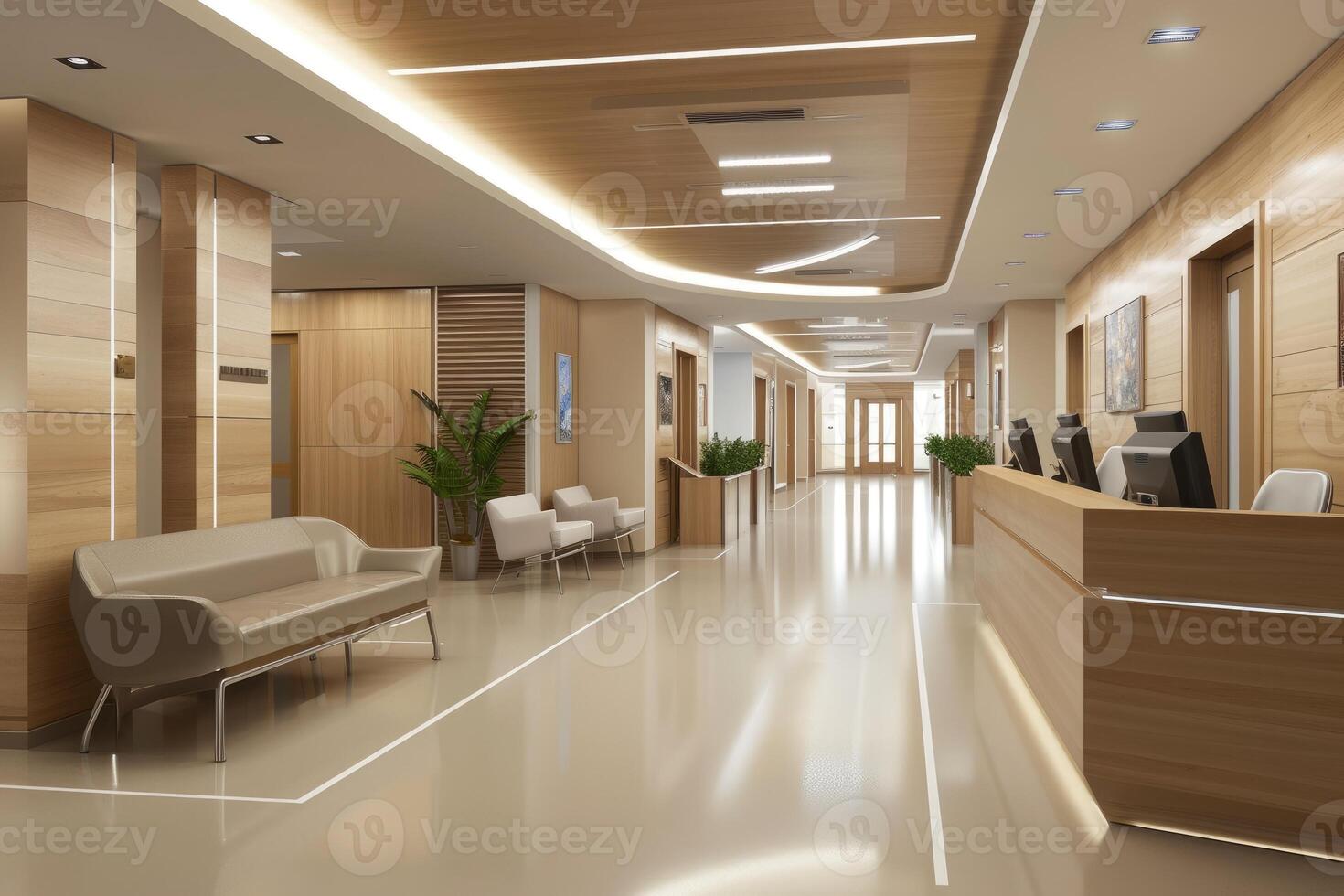 ai genererad sjukhus interiör design och dekor idéer foto