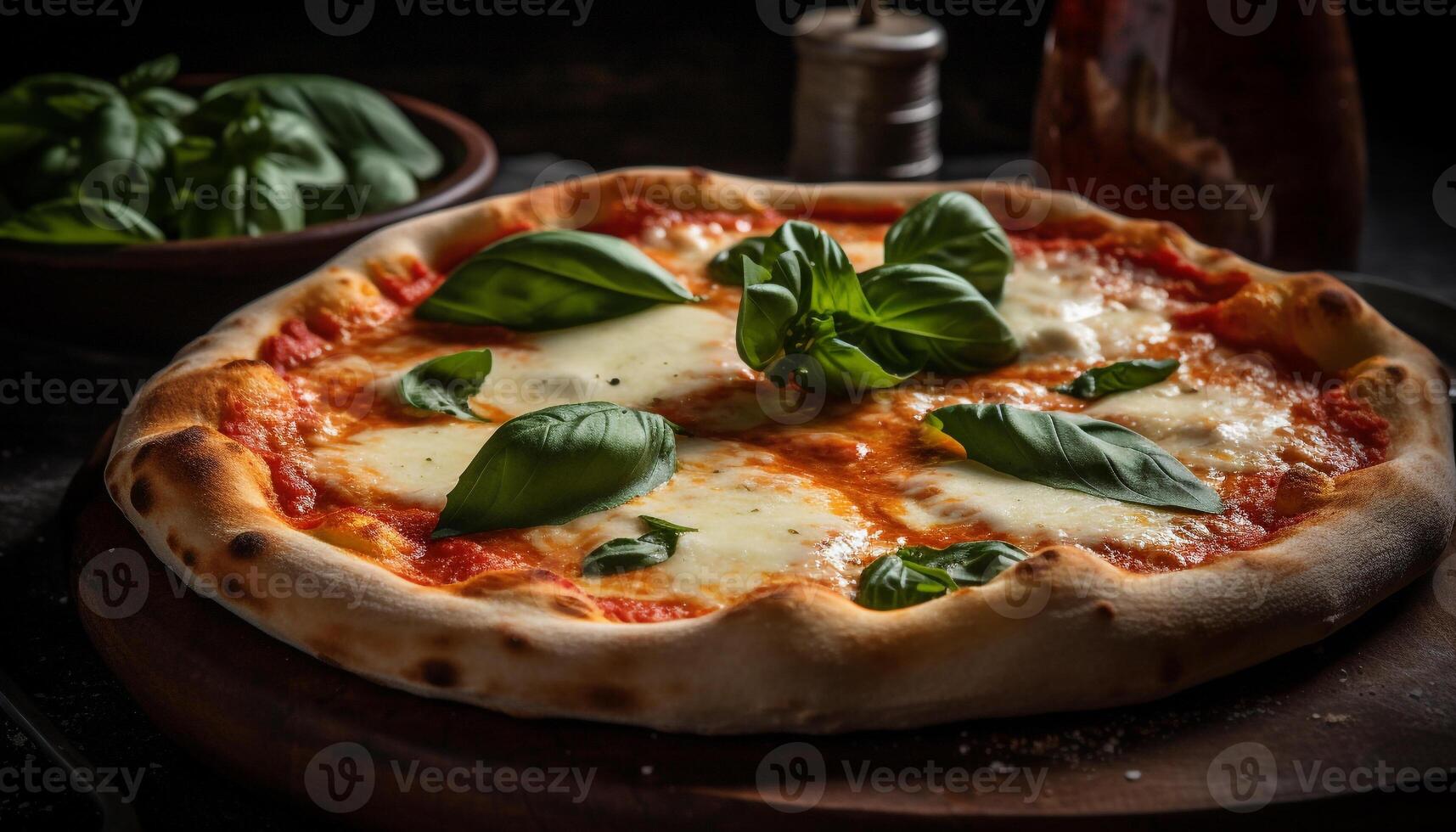 ai genererad friskhet och smak på en rustik trä- tabell, italiensk gourmet genererad förbi ai foto