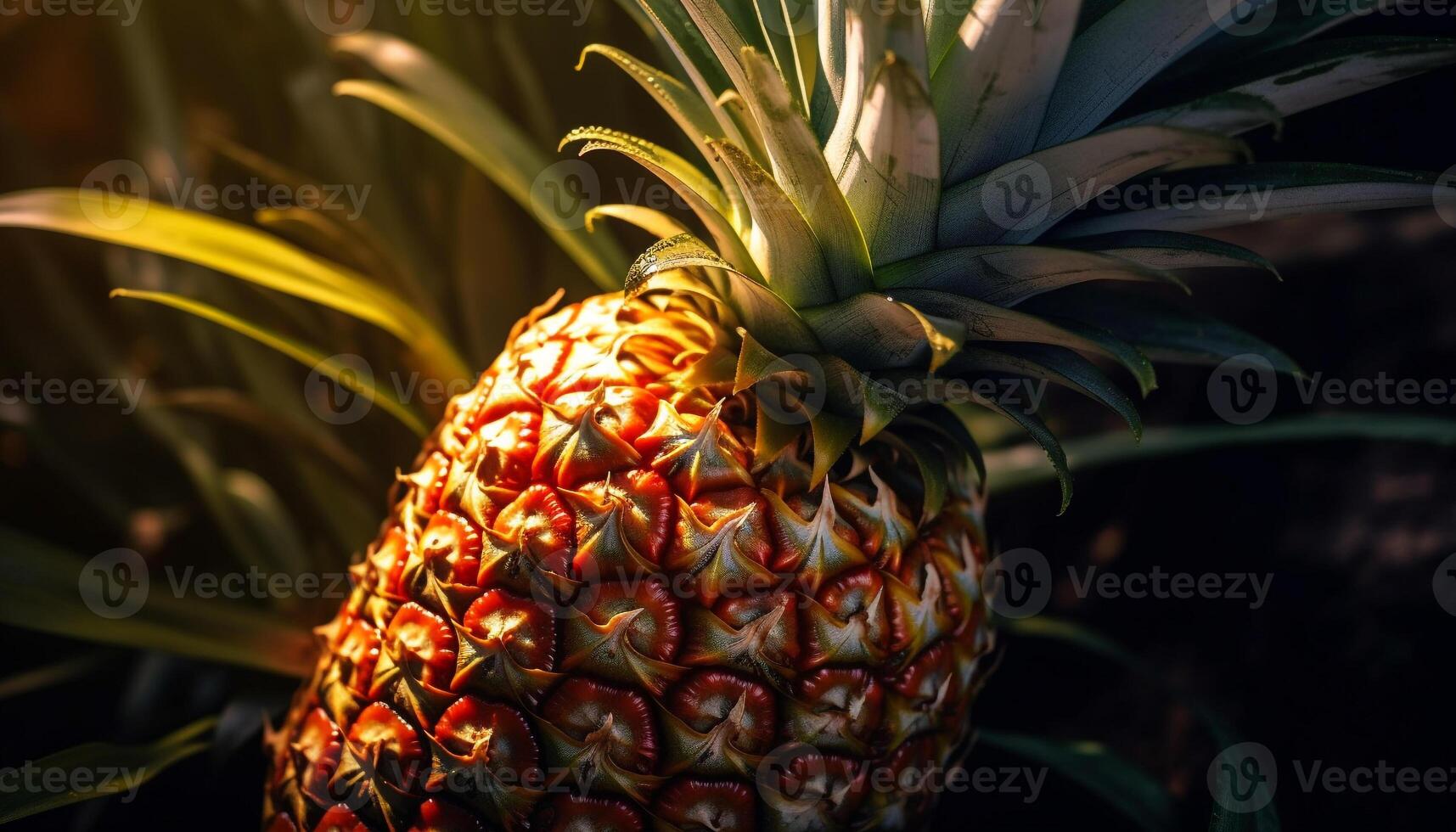 ai genererad friskhet och sötma i en tropisk ananas genererad förbi ai foto