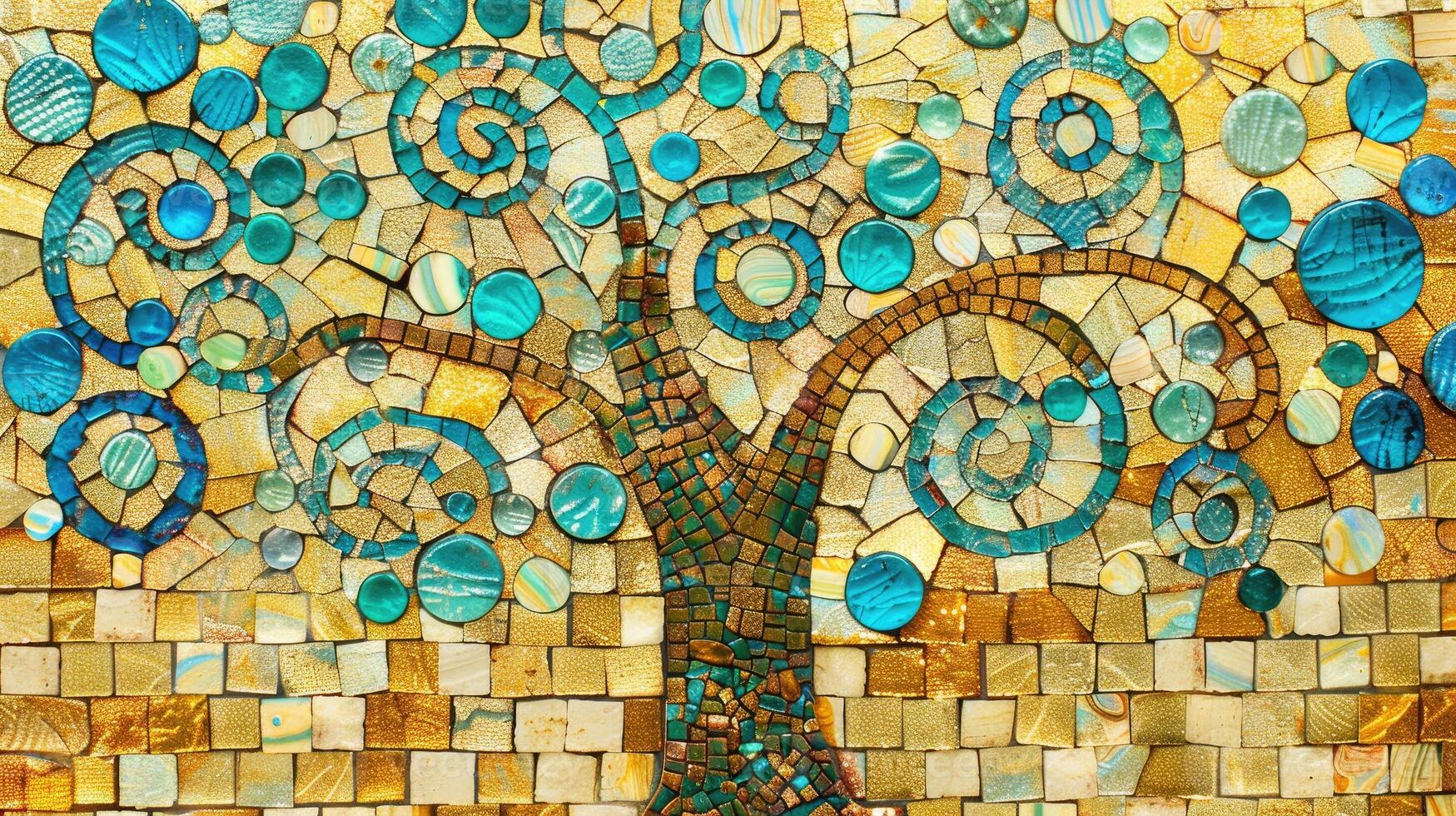 ai genererad Upptäck de förtjusande skönhet av en färgrik mosaik- träd av liv konstverk. ai genererad. foto