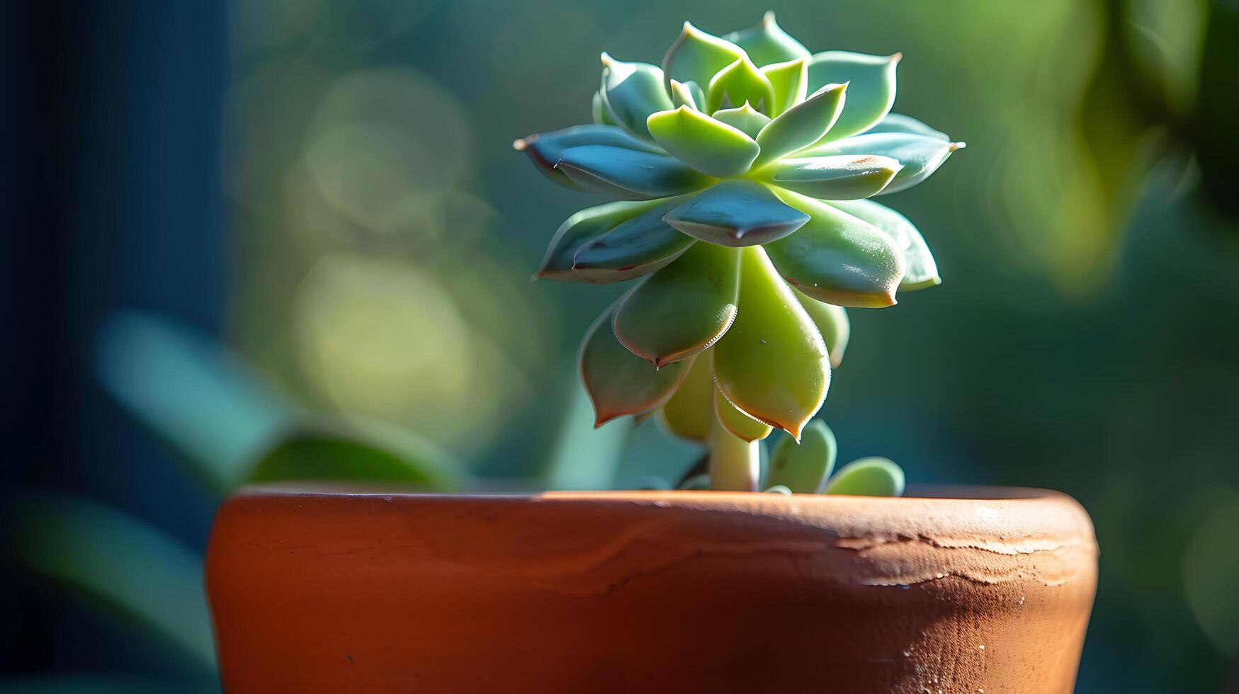 ai genererad vibrerande grön blad tar Centrum skede mitt i solbelyst lövverk foto