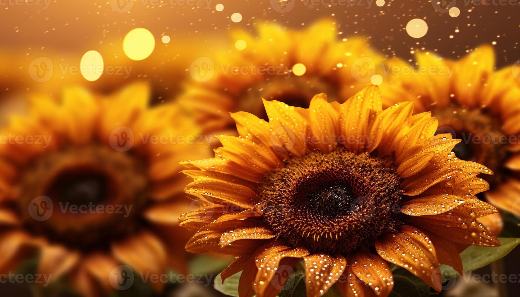 ai genererad gul solros kronblad i stänga upp, natur vibrerande skönhet genererad förbi ai foto