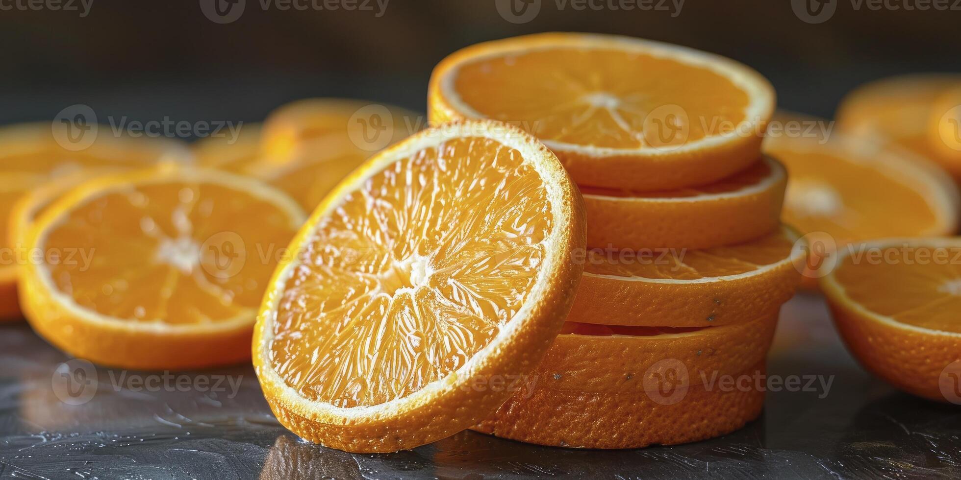 ai genererad retlig elegans, ram tillverkad av orange skivor foto