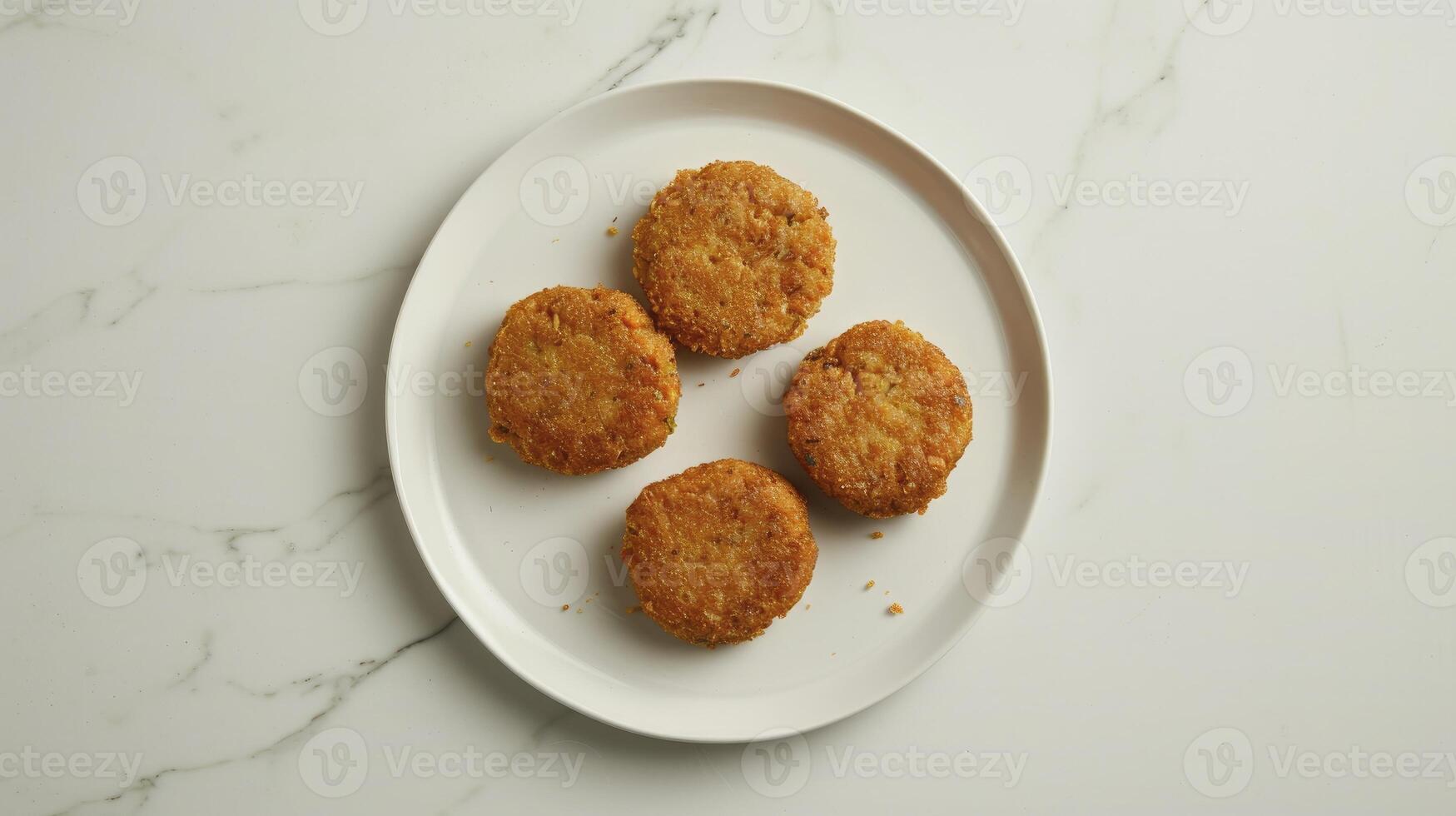 ai genererad veggie patties på en tallrik foto