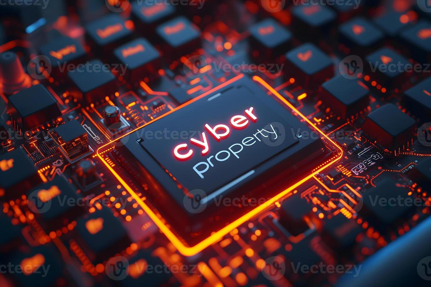 ai genererad ord cyber fast egendom för cyber lag begrepp foto