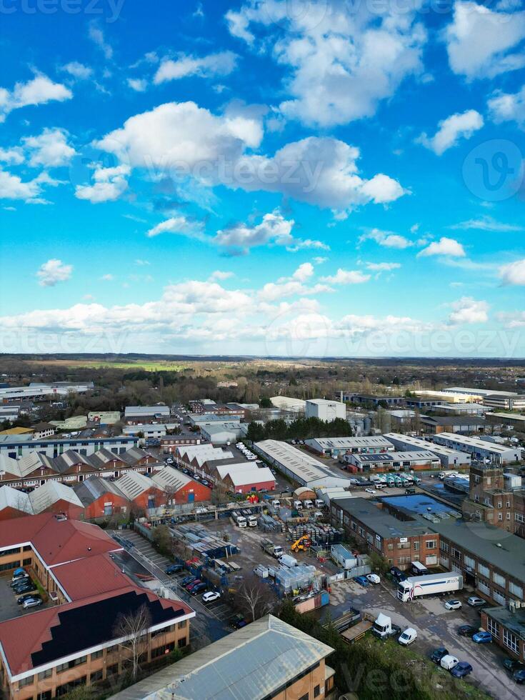 antenn se av stad Centrum av welwyn trädgård stad av England Storbritannien. Mars 1:a, 2024 foto