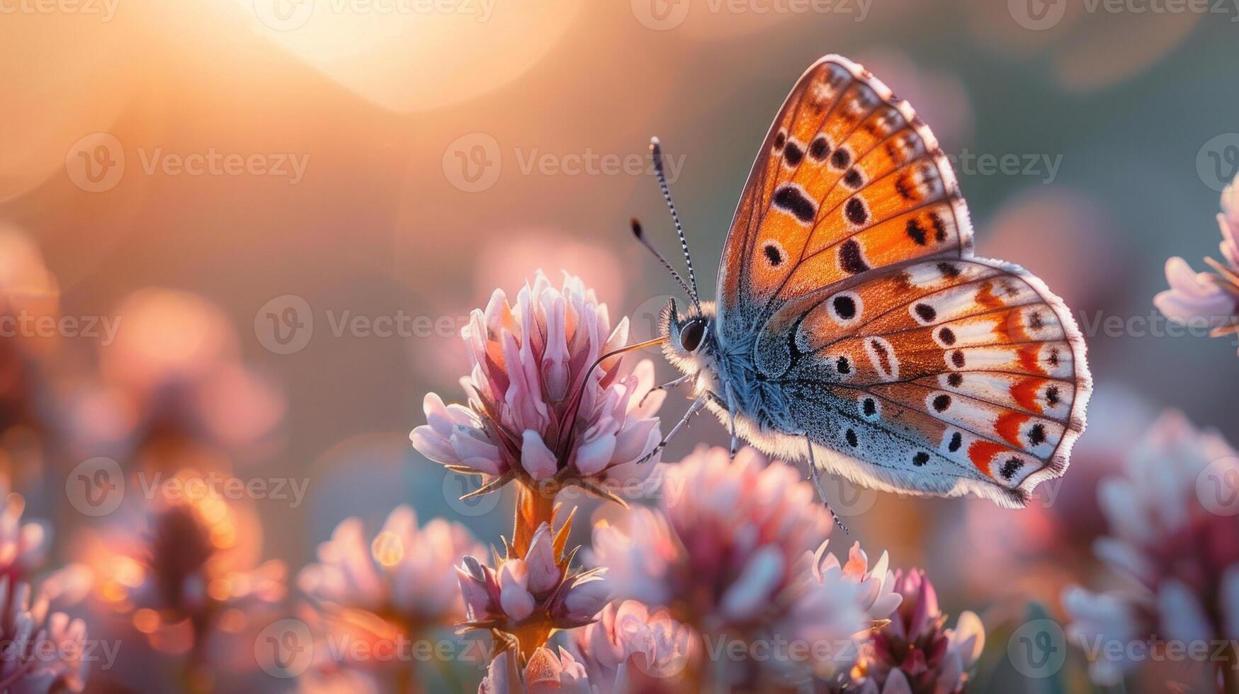 ai genererad vår symfoni. blommor, insekter och fåglar. foto