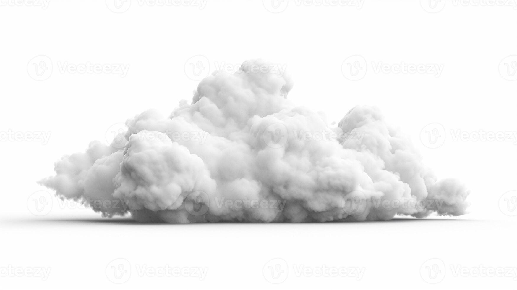 ai genererad enda moln på vit bakgrund foto