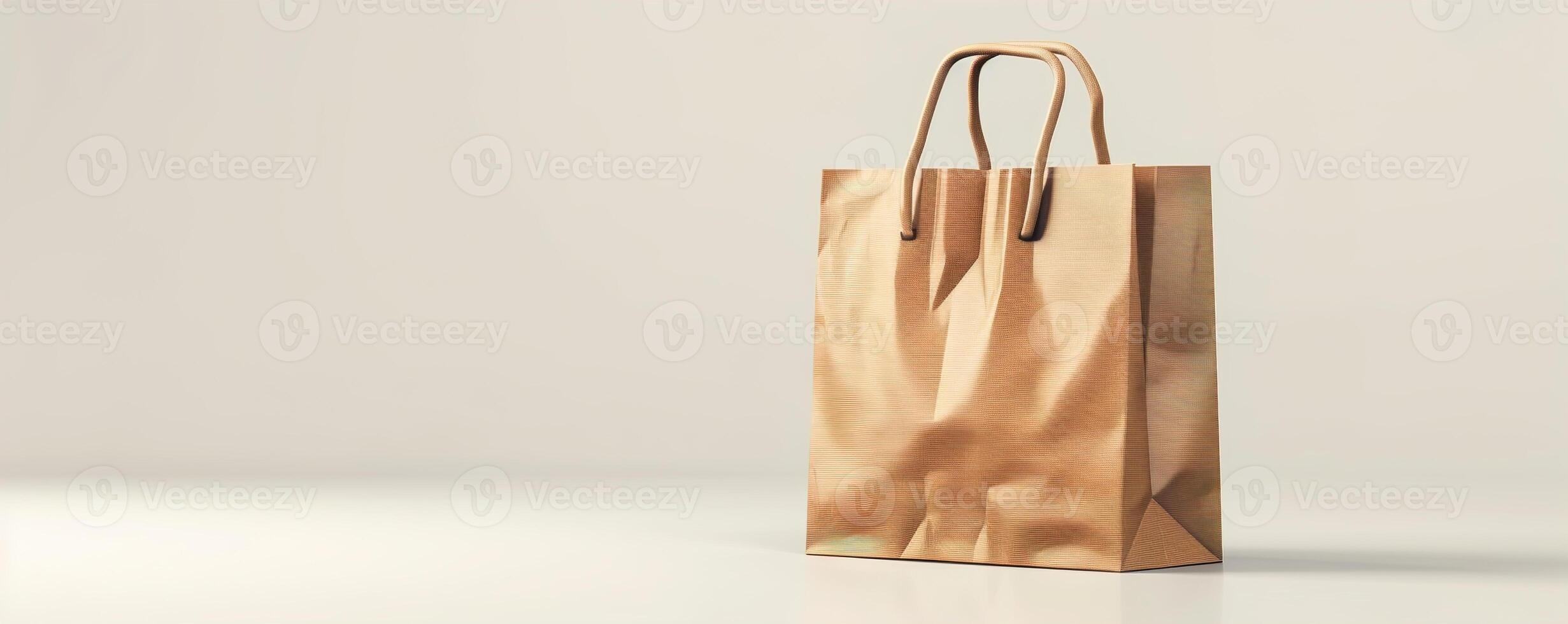 ai genererad tom handla väska attrapp redo för din design, perfekt för visa upp detaljhandeln branding och uppkopplad handla begrepp foto