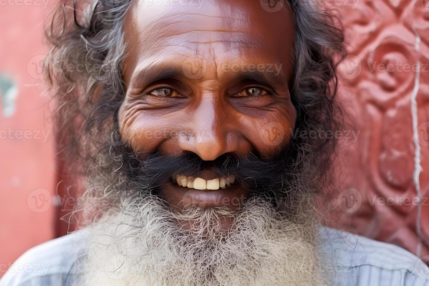 ai genererad porträtt av ett gammal hindu man. neuralt nätverk ai genererad foto