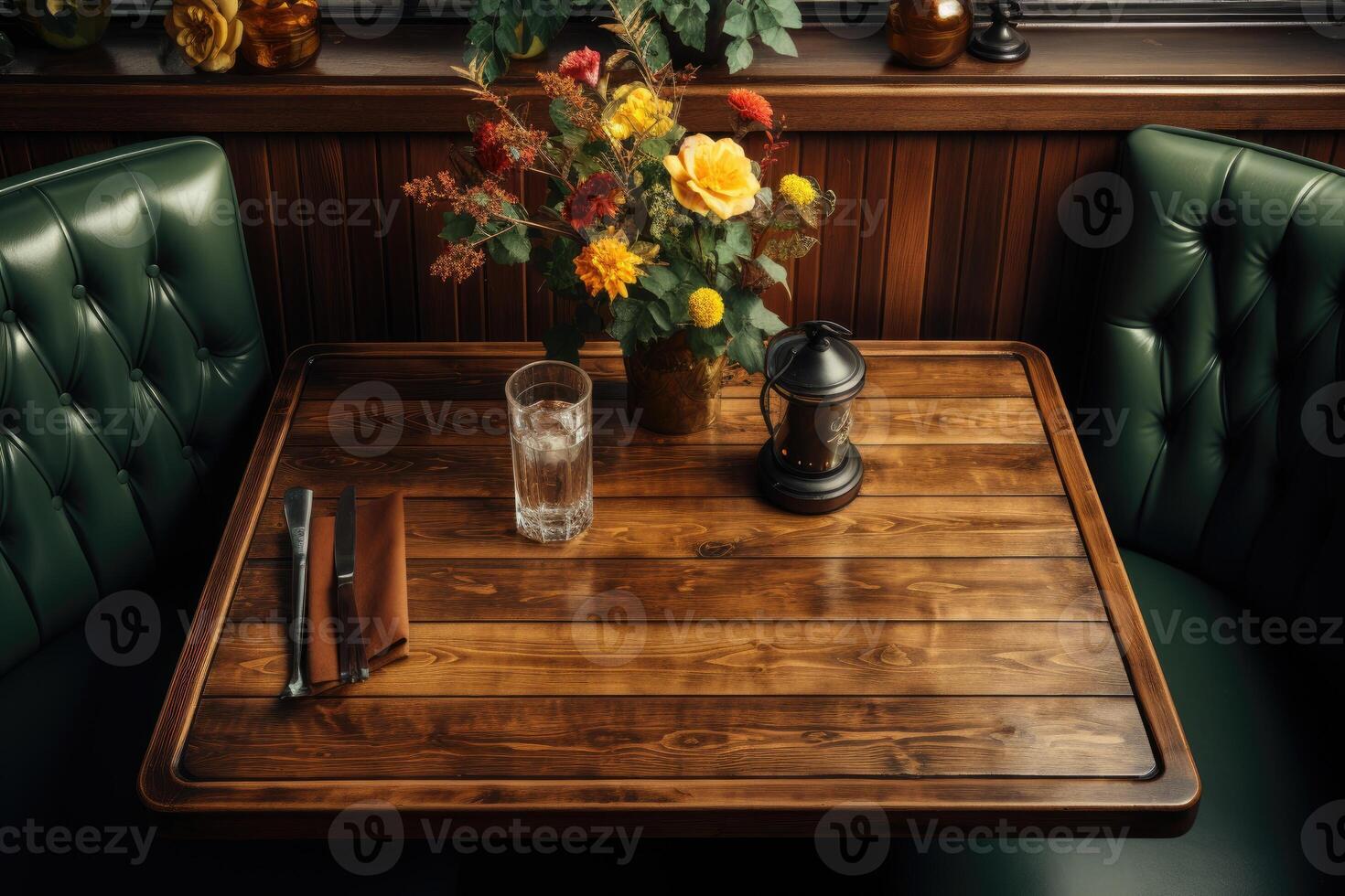 ai genererad bestick miljö på en restaurang tabell reklam mat fotografi foto