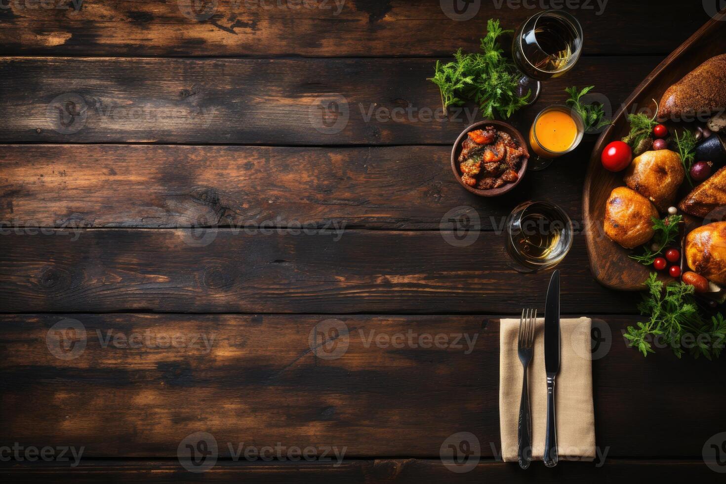 ai genererad bestick miljö på en restaurang tabell reklam mat fotografi foto