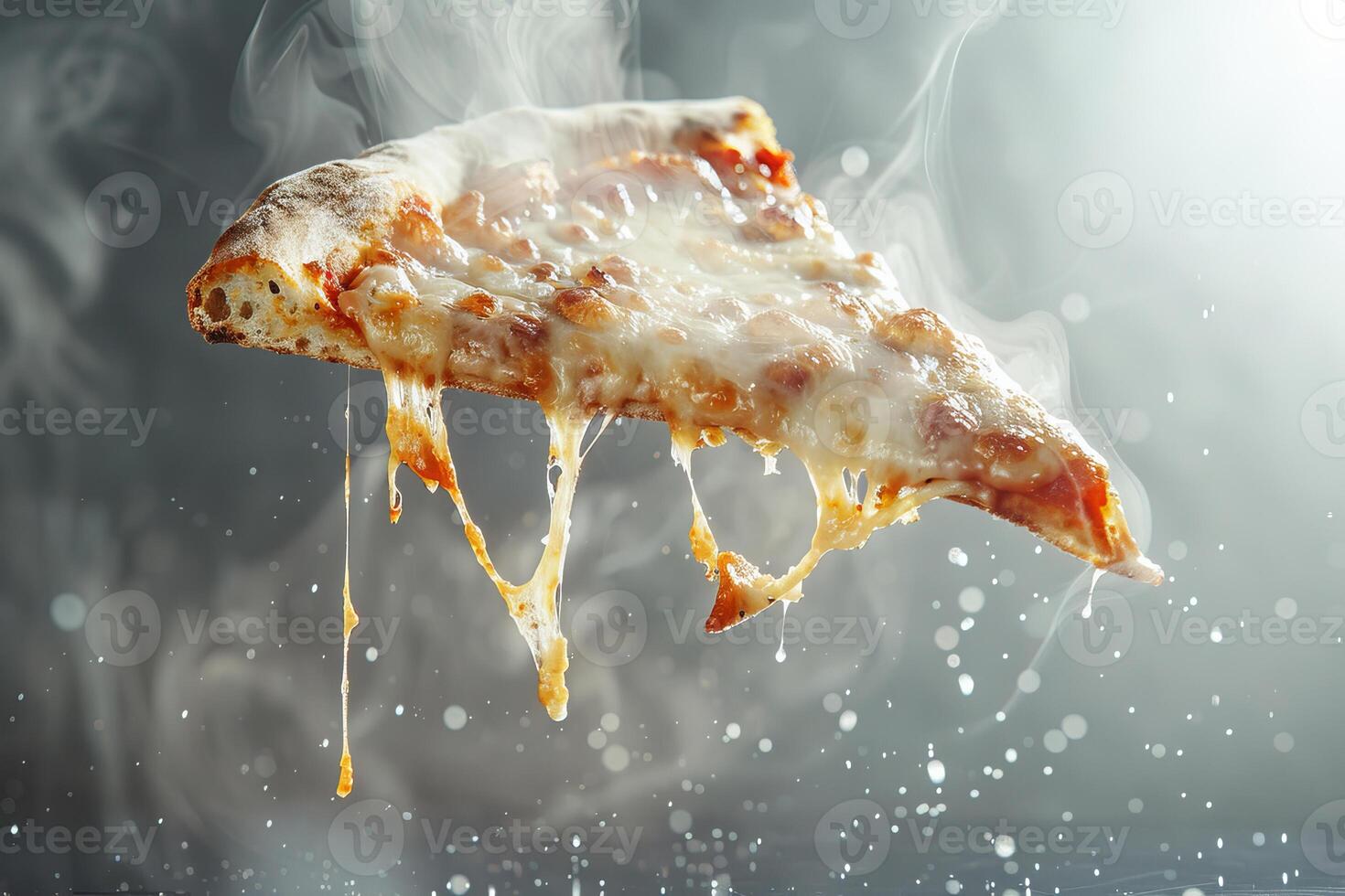 ai genererad en skiva av utsökt ost pizza foto