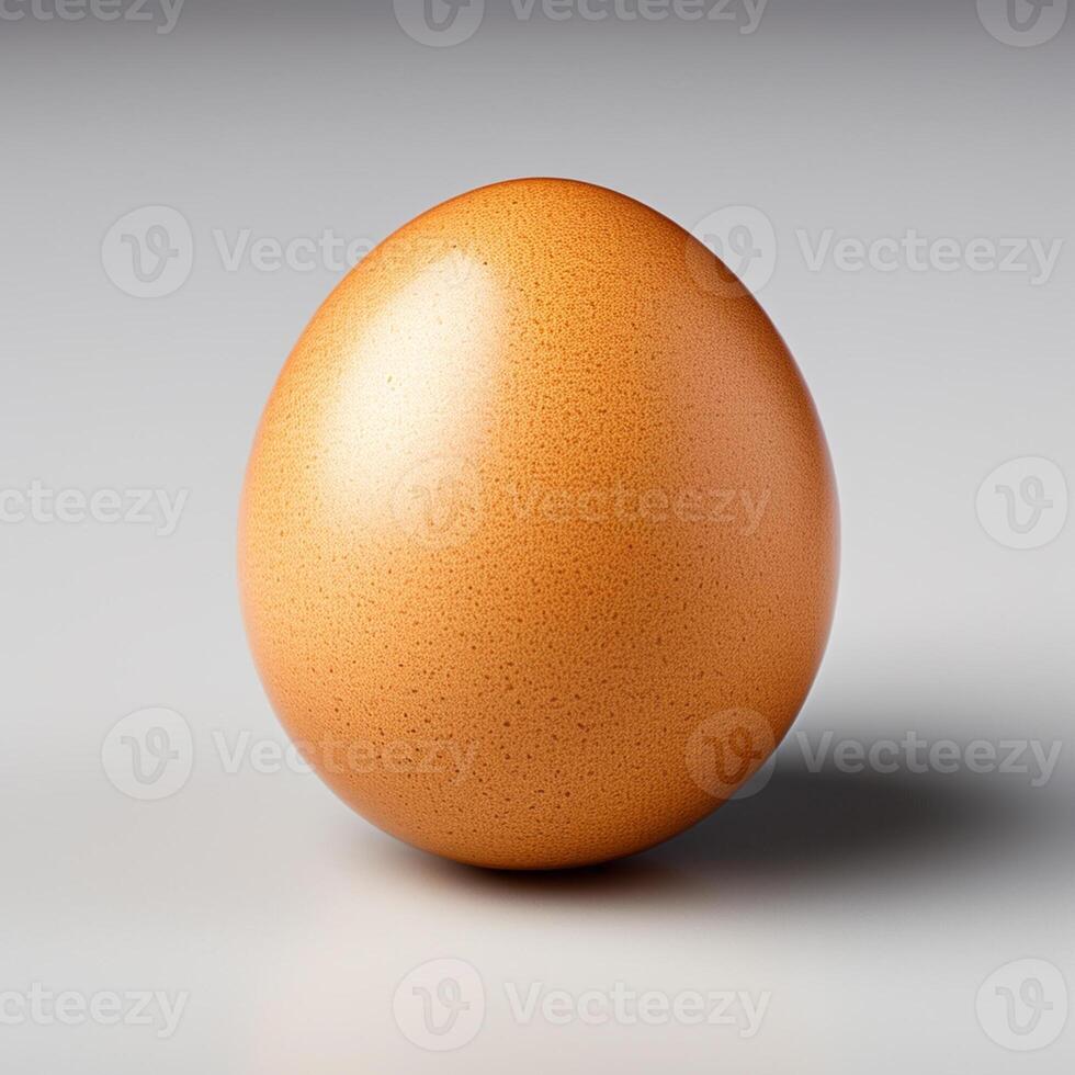 ai genererad ett brun kyckling ägg isolerat på vit bakgrund foto