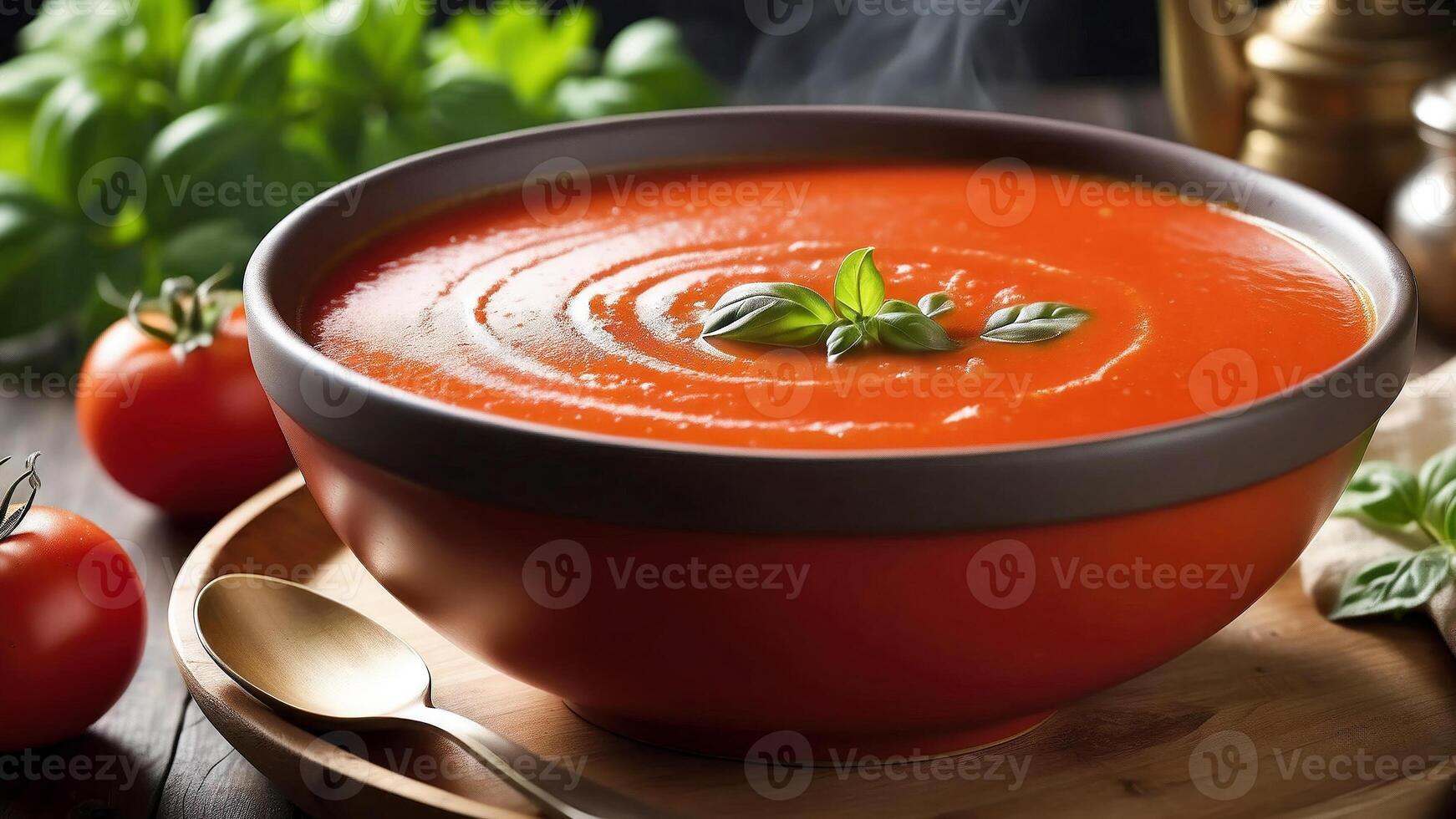 ai genererad utsökt tomat soppa foto