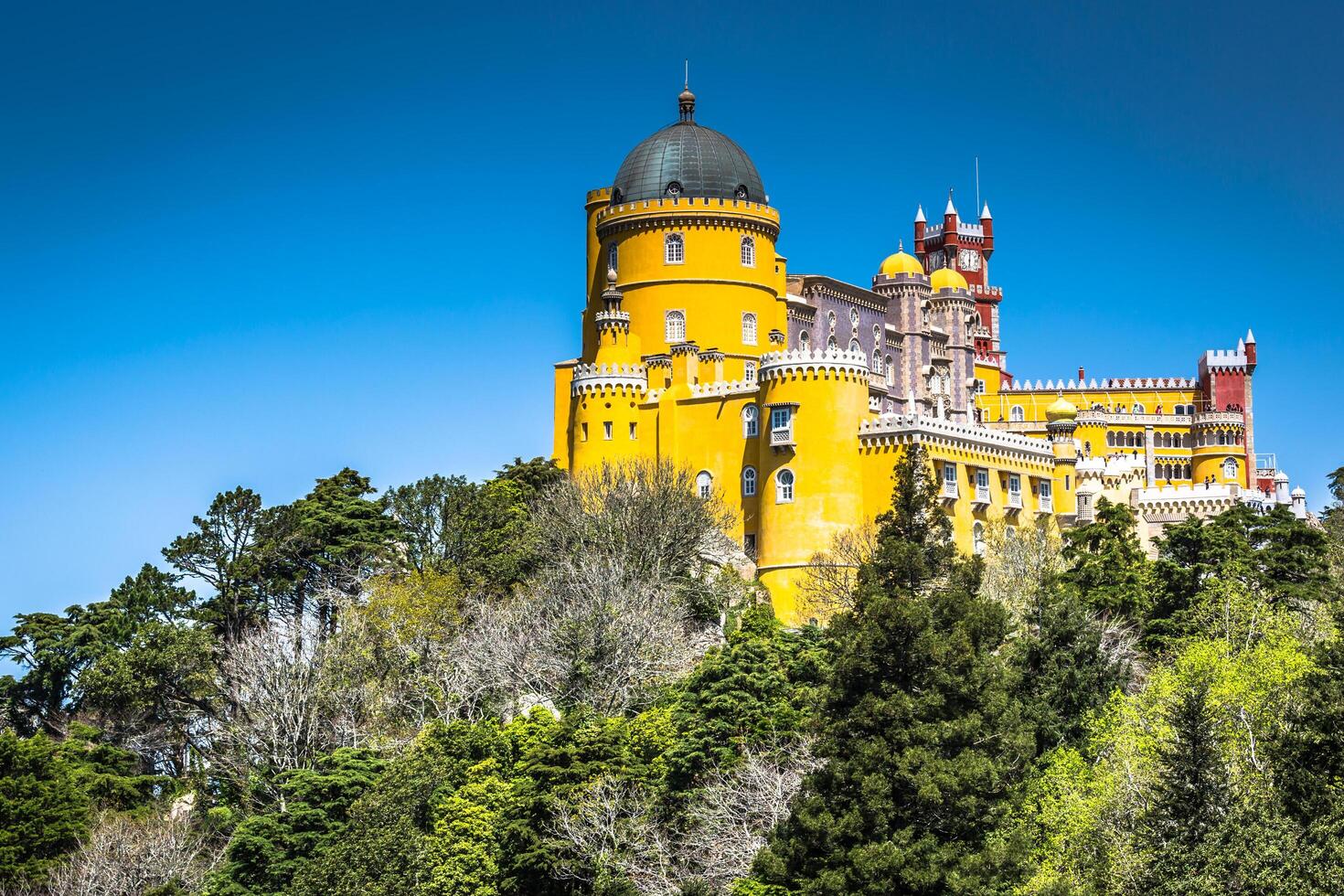 sintra, portugal på pena nationell palats. foto