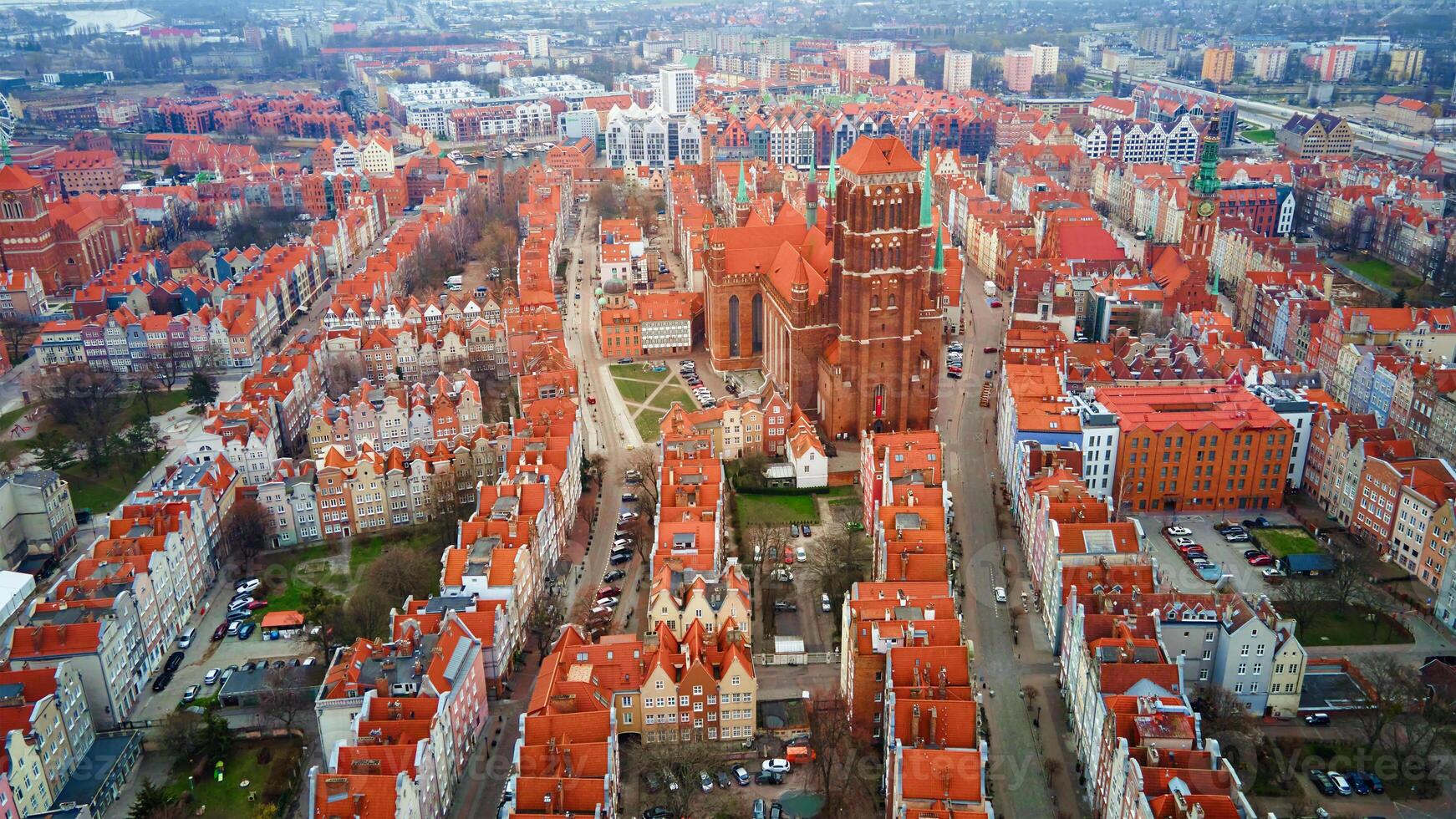 antenn se av gdansk stad i polen. foto