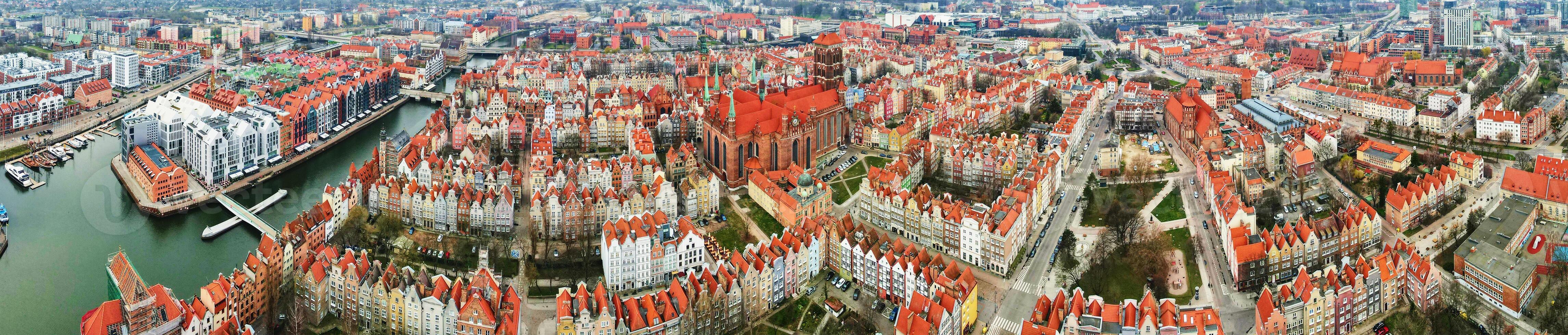 antenn se av gdansk stad i polen. foto