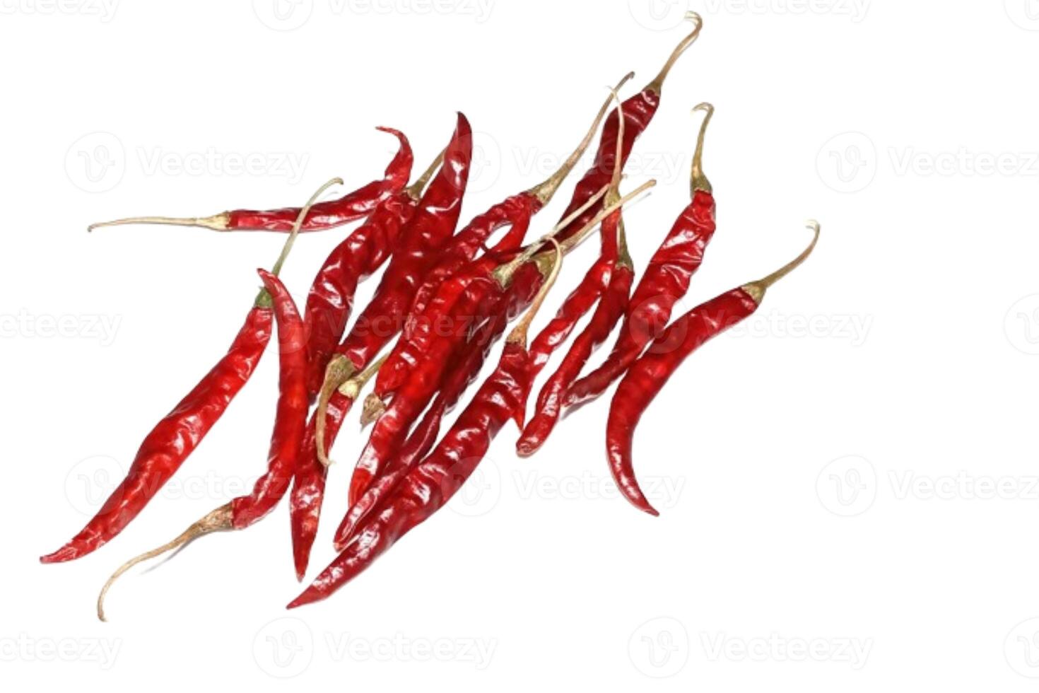 torr röd peppar isolerat på vit bakgrund foto