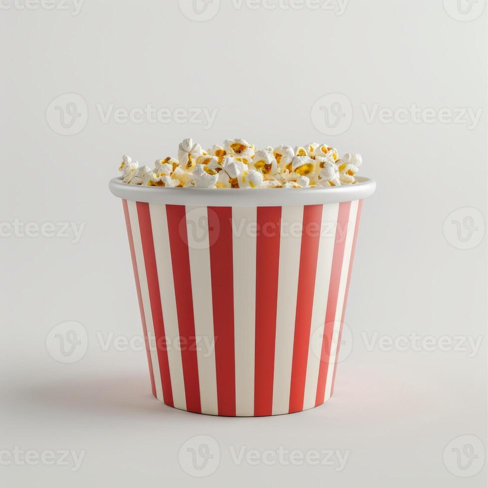 ai genererad popcorn hink på vit bakgrund foto