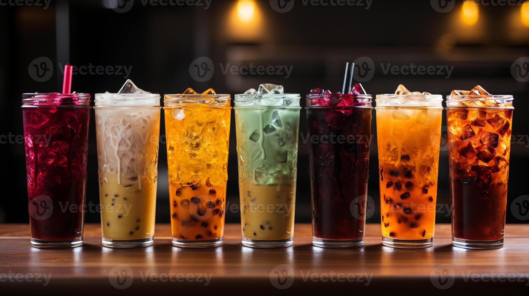 ai genererad uppfriskande iced kaffe drycker foto