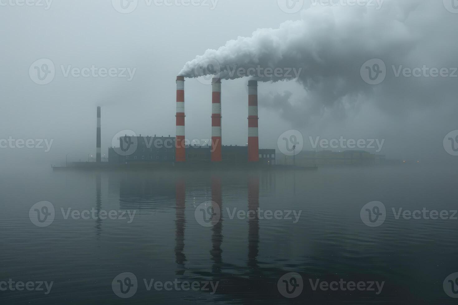 ai genererad luft förorening från industrier bearbeta professionell fotografi foto