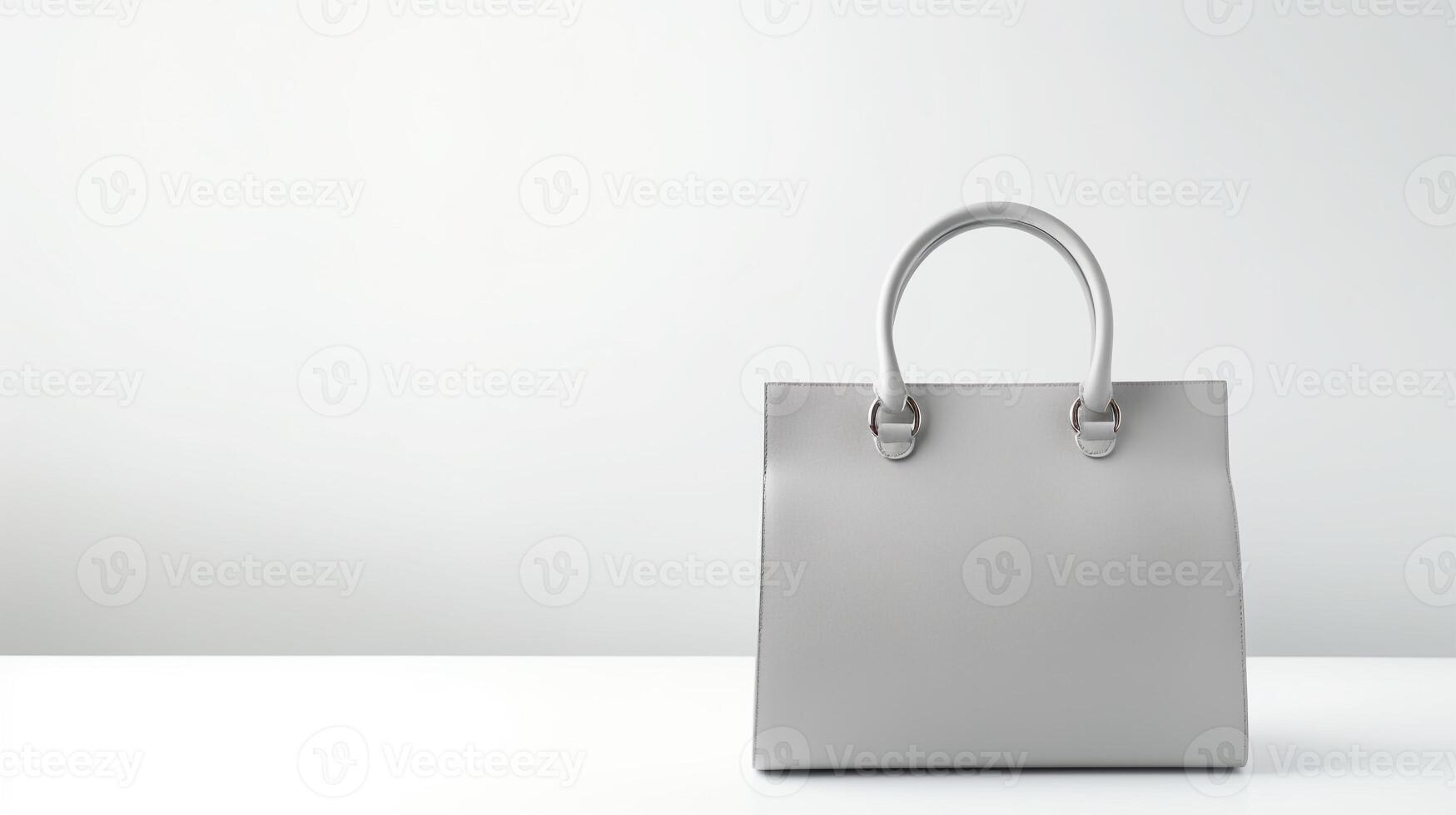 ai genererad grå läder väska isolerat på vit bakgrund med kopia Plats för annons. ai genererad foto
