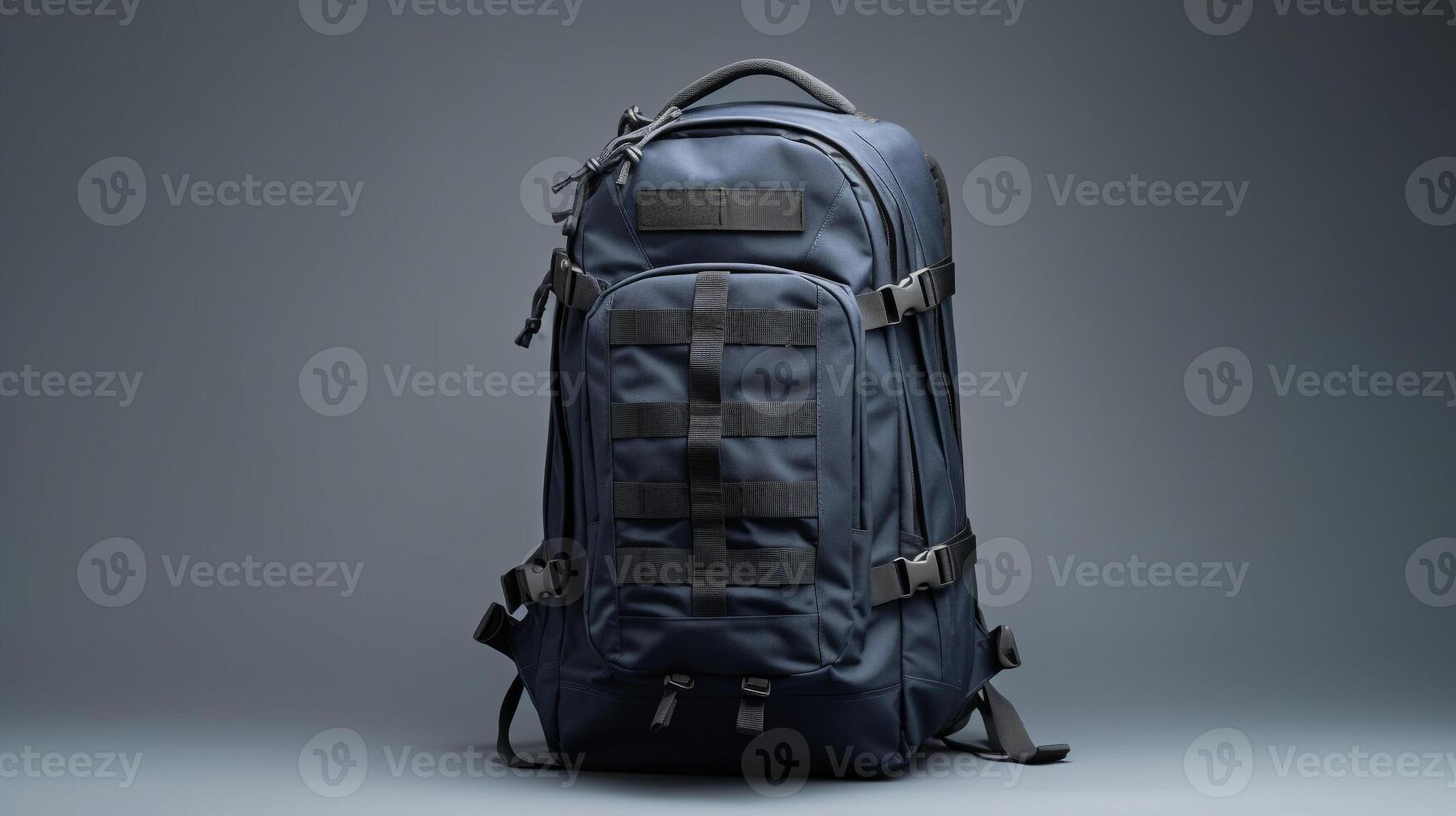 ai genererad Marin blå taktisk ryggsäck väska isolerat på vit bakgrund med kopia Plats för annons. ai genererad foto