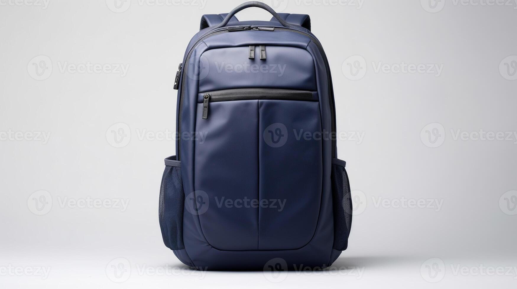 ai genererad Marin blå resa ryggsäck väska isolerat på vit bakgrund med kopia Plats för annons. ai genererad foto