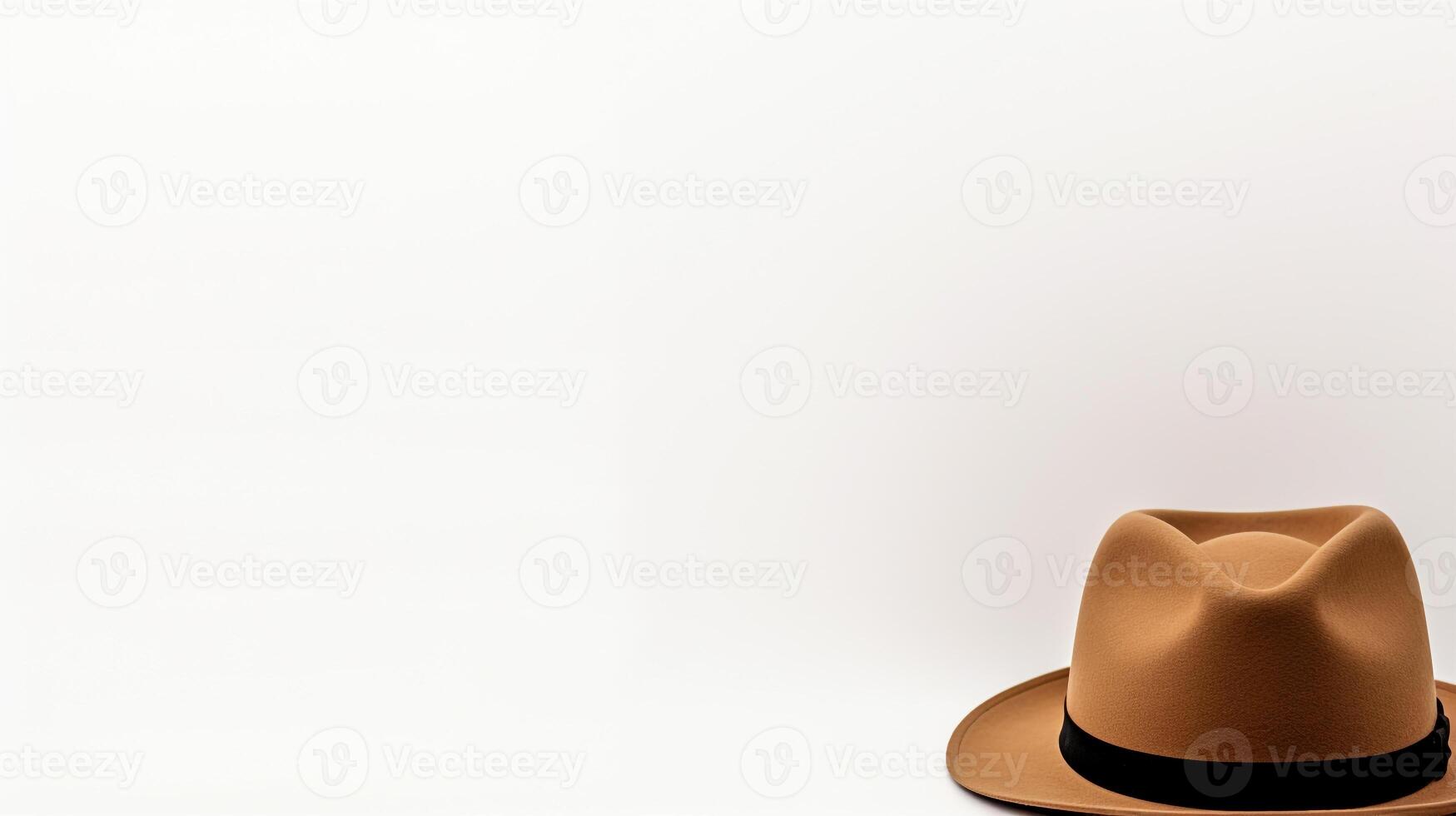 ai genererad Foto av solbränna fedora hatt isolerat på vit bakgrund. ai genererad