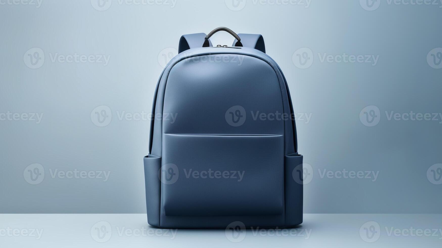 ai genererad skiffer blå ryggsäck väska isolerat på vit bakgrund med kopia Plats för annons. ai genererad foto