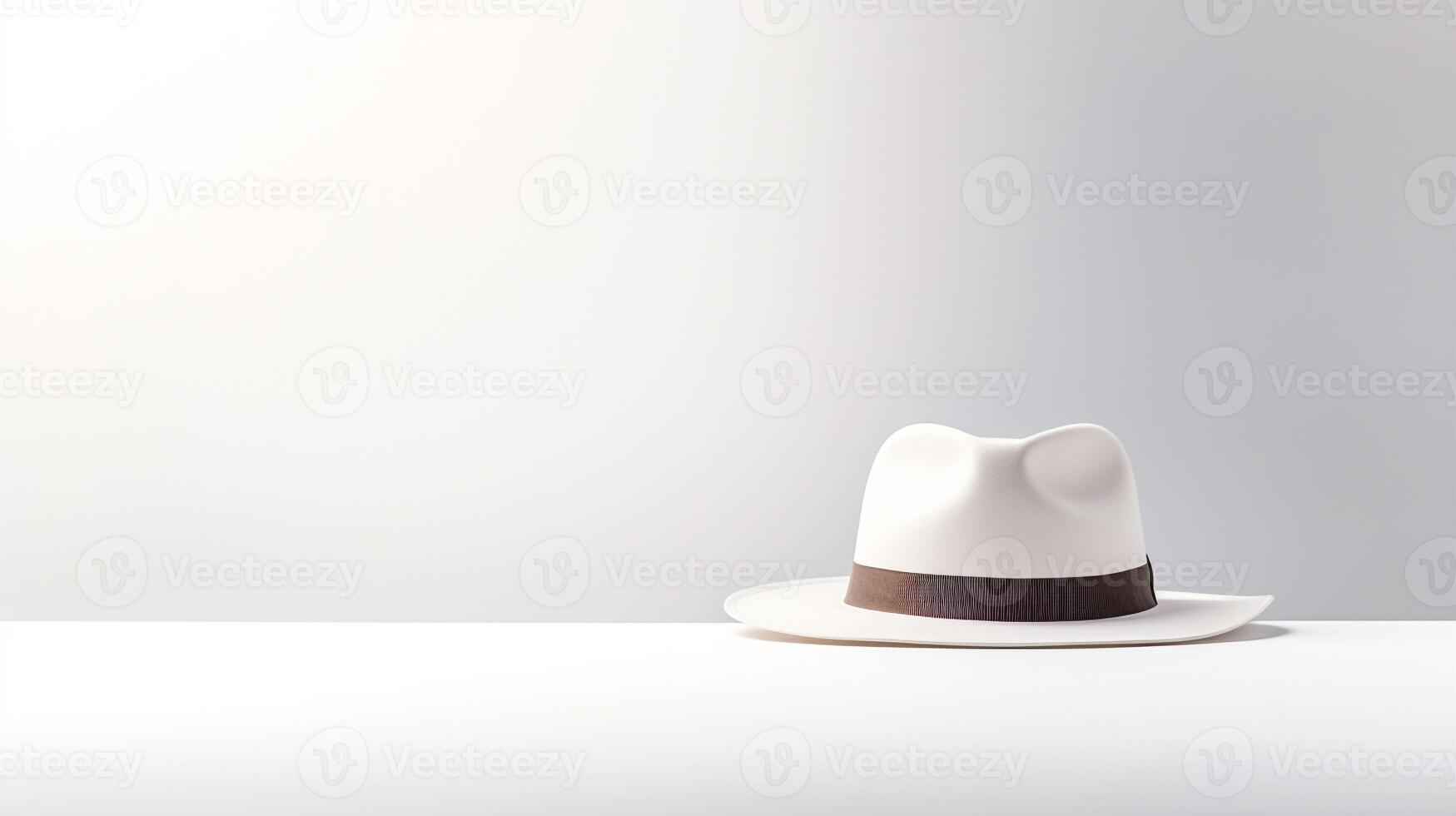 ai genererad Foto av vit fedora hatt isolerat på vit bakgrund. ai genererad