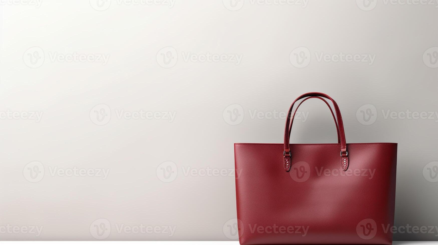 ai genererad vinröd läder väska isolerat på vit bakgrund med kopia Plats för annons. ai genererad foto