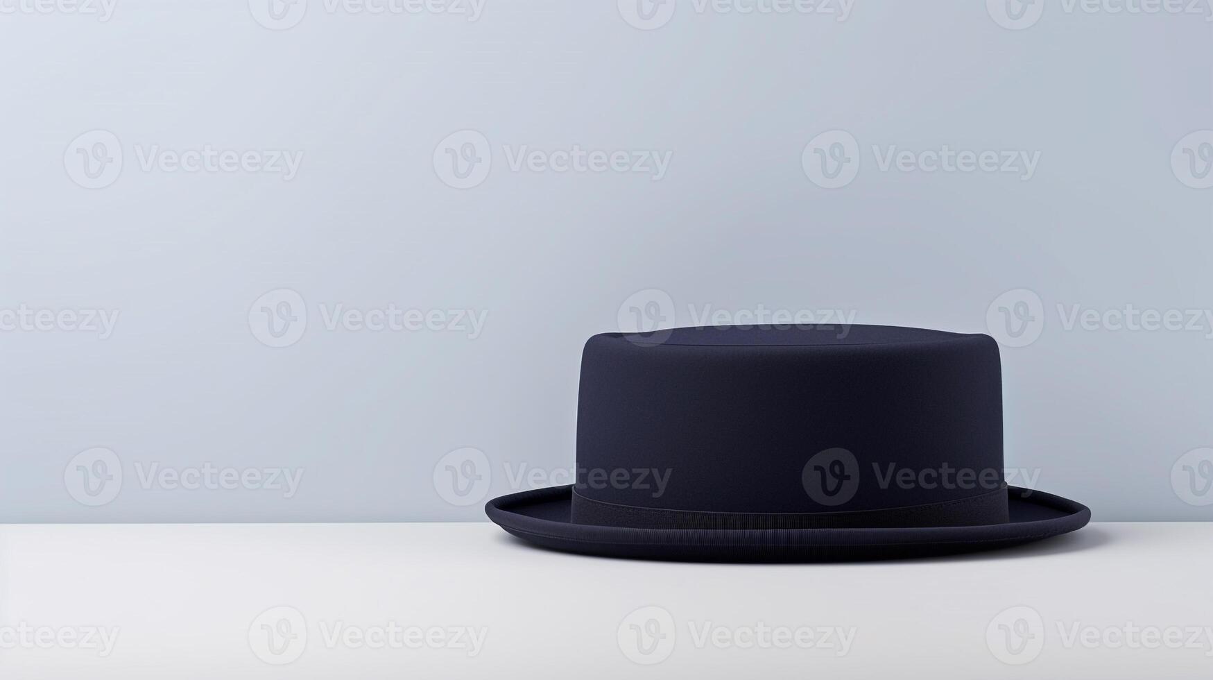 ai genererad Foto av Marin blå fläsk paj hatt isolerat på vit bakgrund. ai genererad