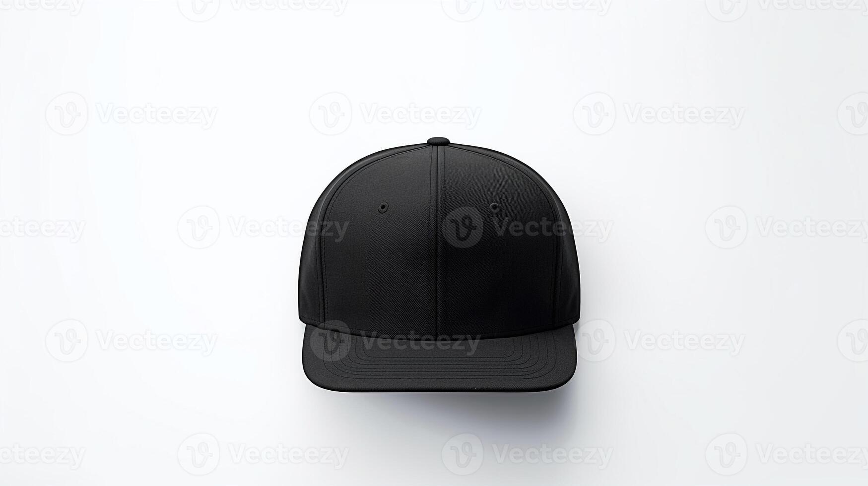 ai genererad Foto av svart Snapback isolerat på vit bakgrund. ai genererad