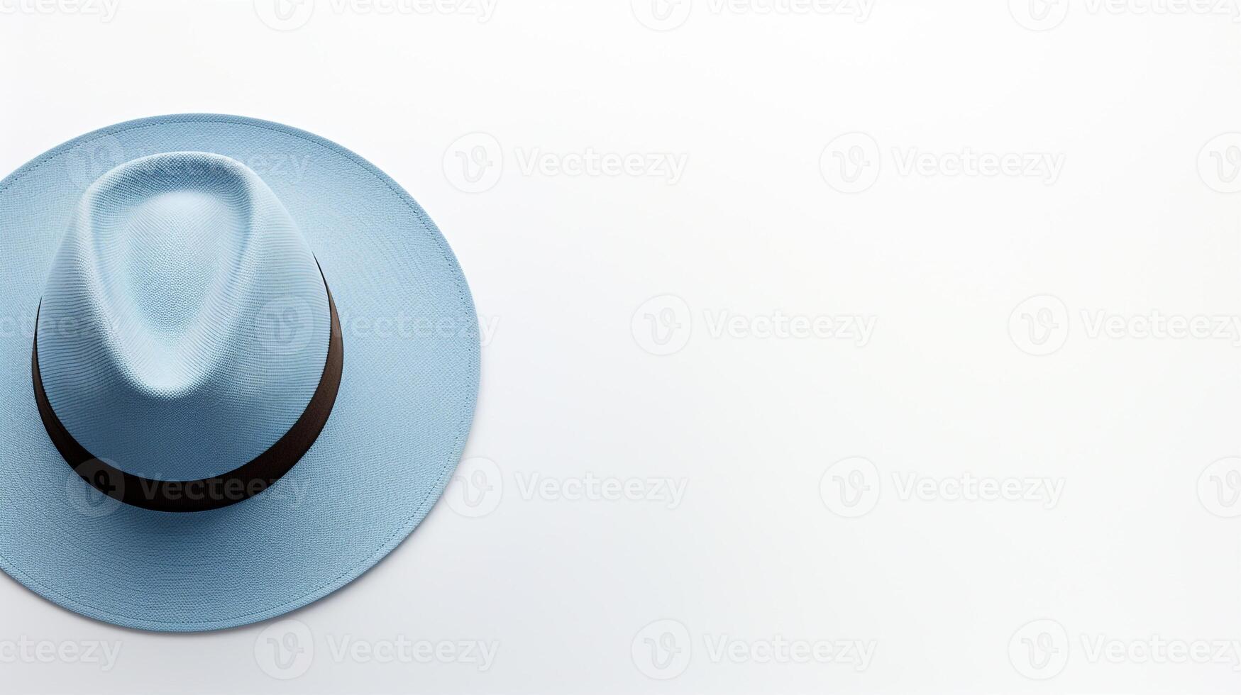 ai genererad Foto av blå panama hatt isolerat på vit bakgrund. ai genererad