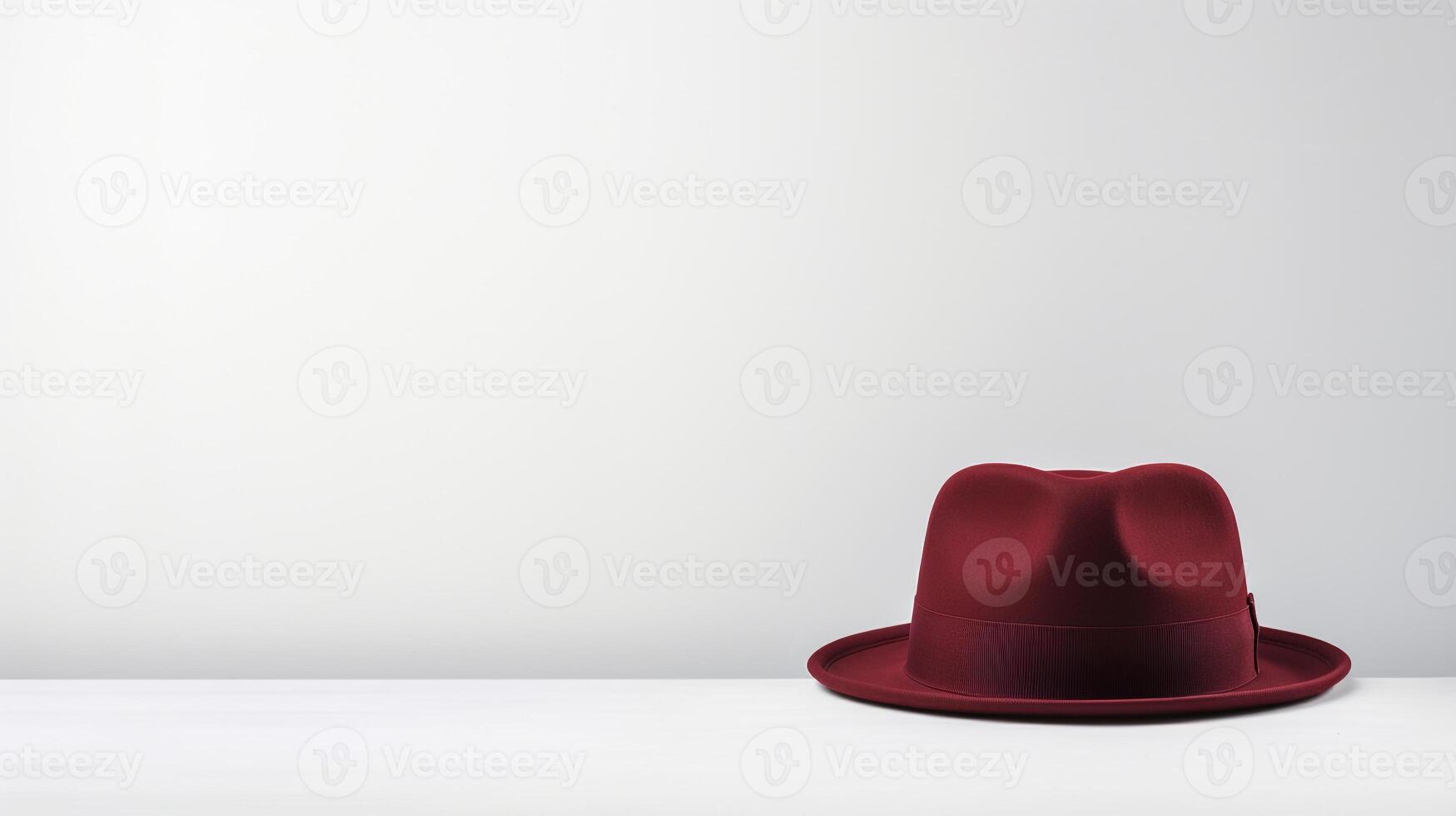 ai genererad Foto av vinröd fedora hatt isolerat på vit bakgrund. ai genererad