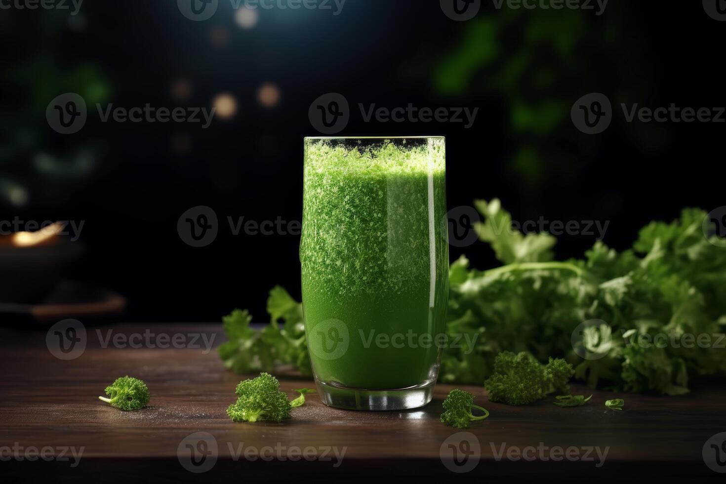 ai genererad en glas av vegetabiliska smoothie foto
