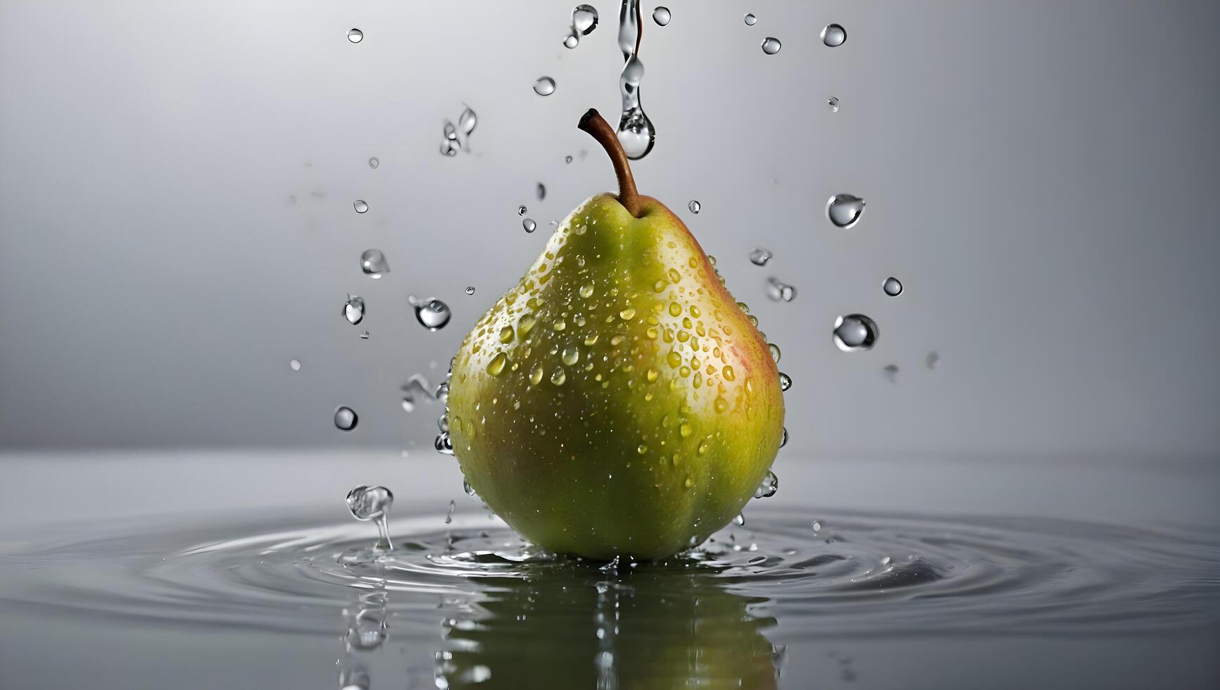 ai genererad päron med vatten droppar foto