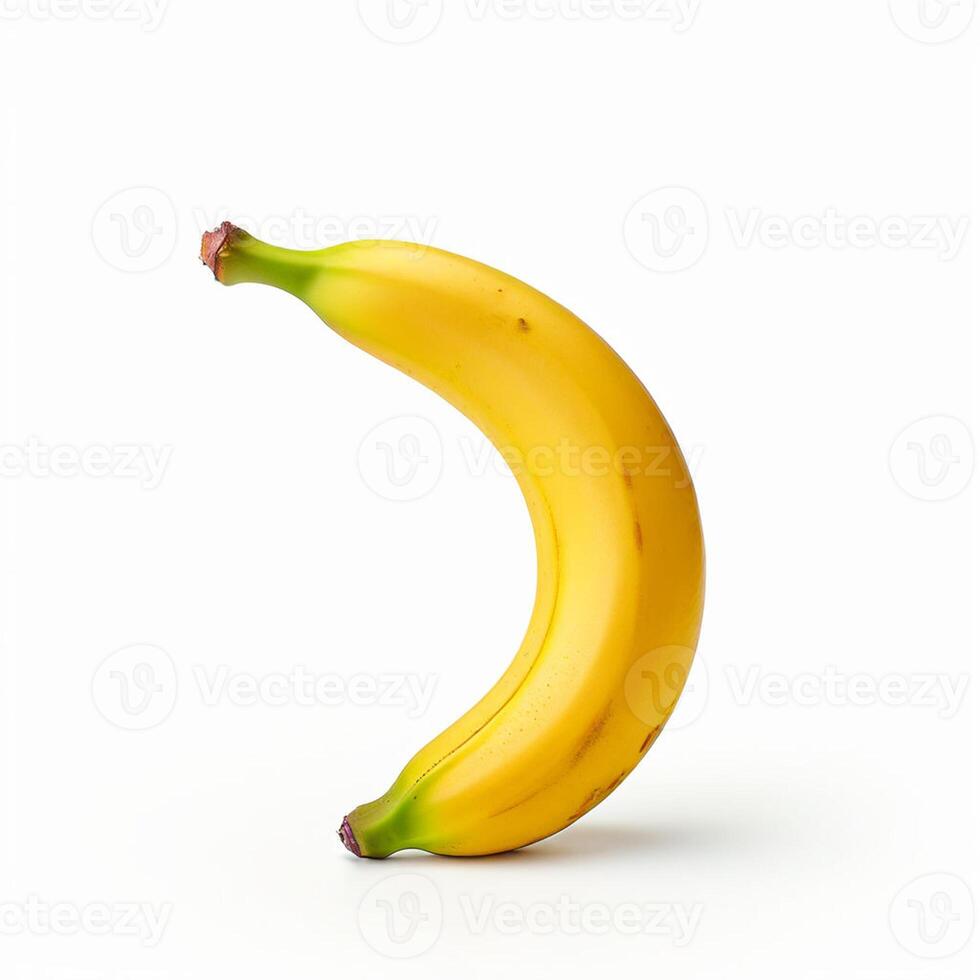 ai genererad banan med klar vit bakgrund foto