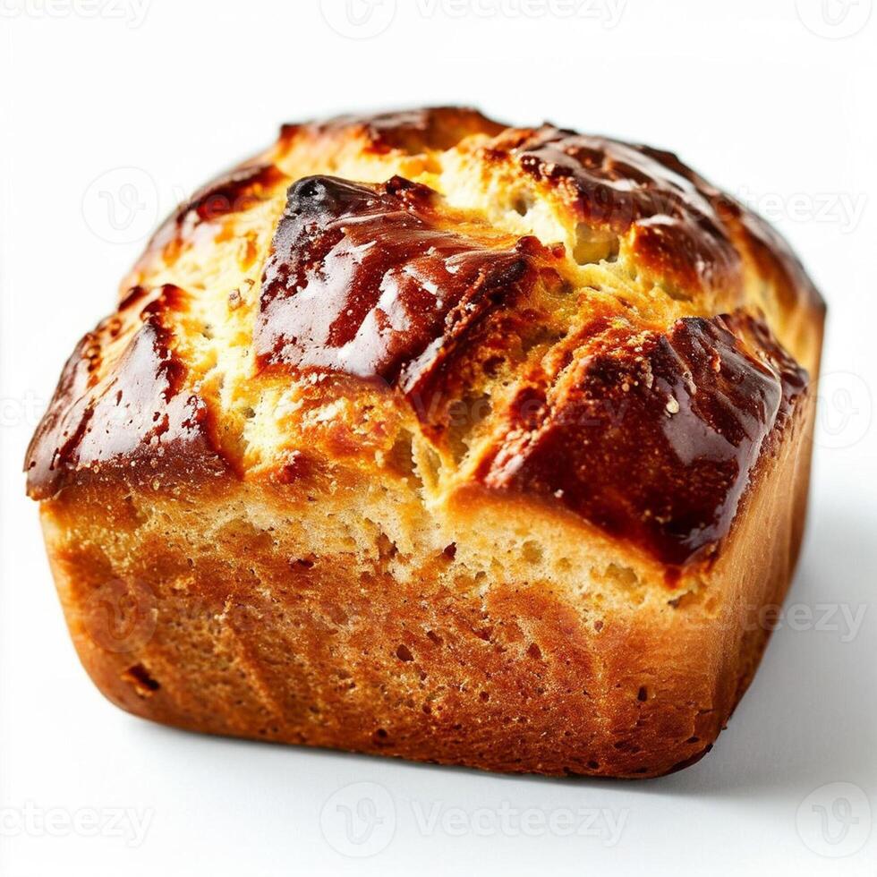 ai genererad Foto av hemlagad dansk bröd isolerat på vit bakgrund