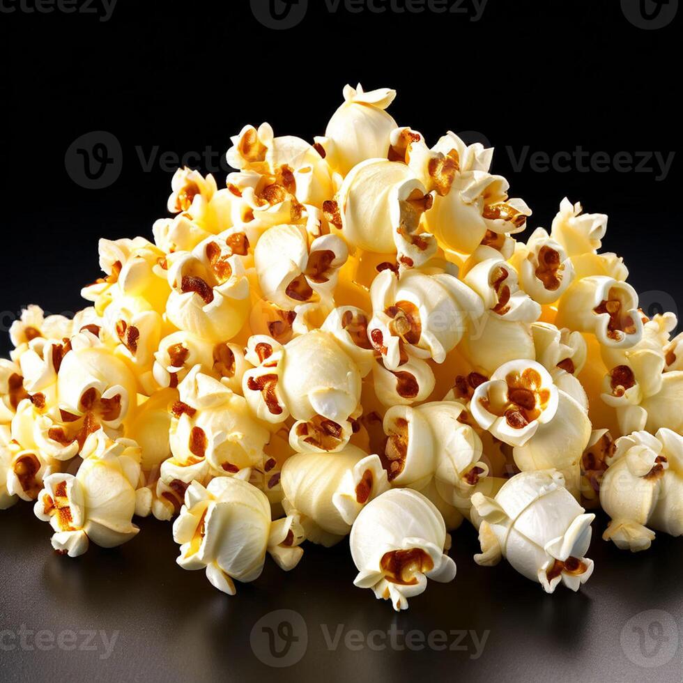 ai genererad papper kopp färsk popcorn på vit bakgrund foto