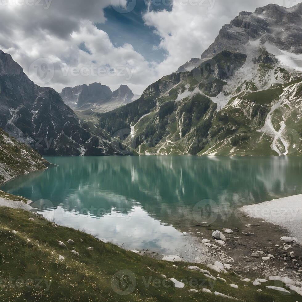 ai genererad en se av de italiensk sjöar foto