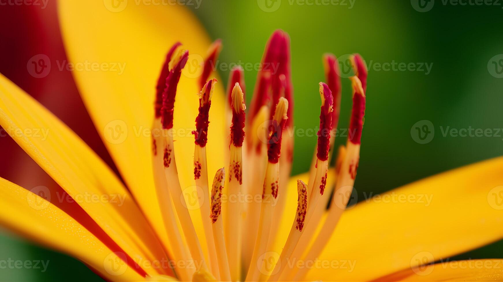 ai genererad geometrisk tropisk blomma ståndare makro Foto skapar detaljerad abstrakt